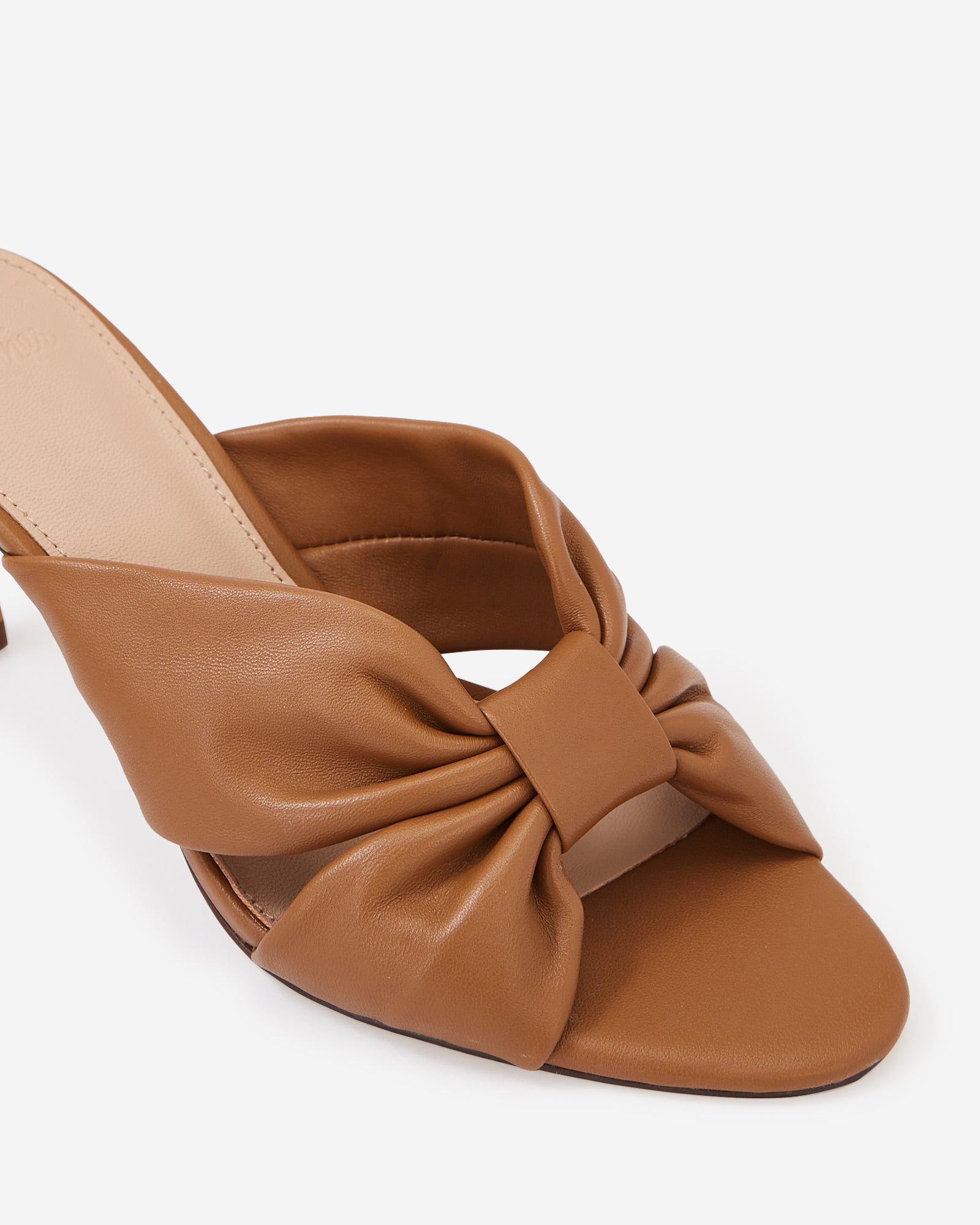 Oralia Burnt Almond Leather Stiletto Mule