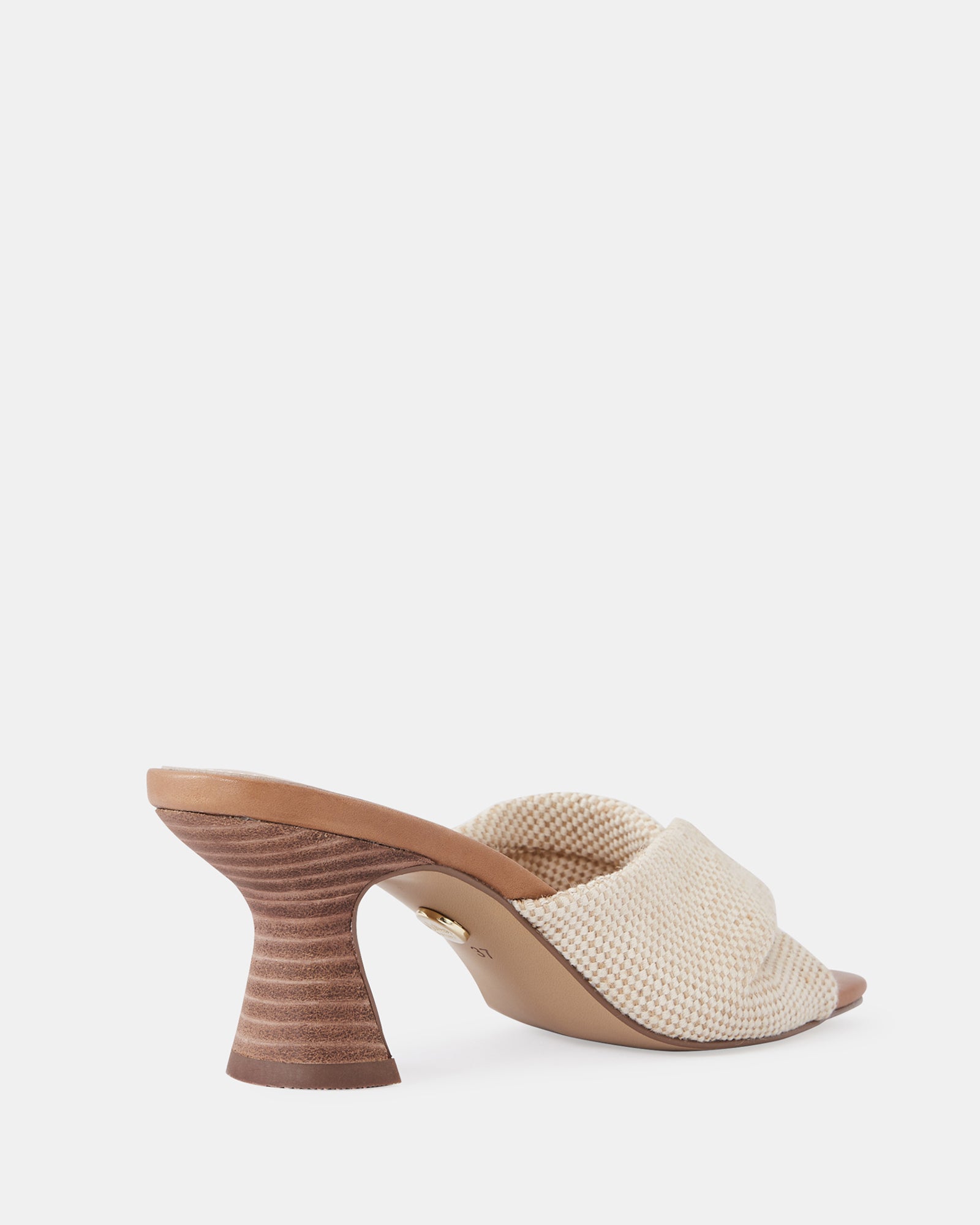 Marlee Natural Textile Flared Heel Mule