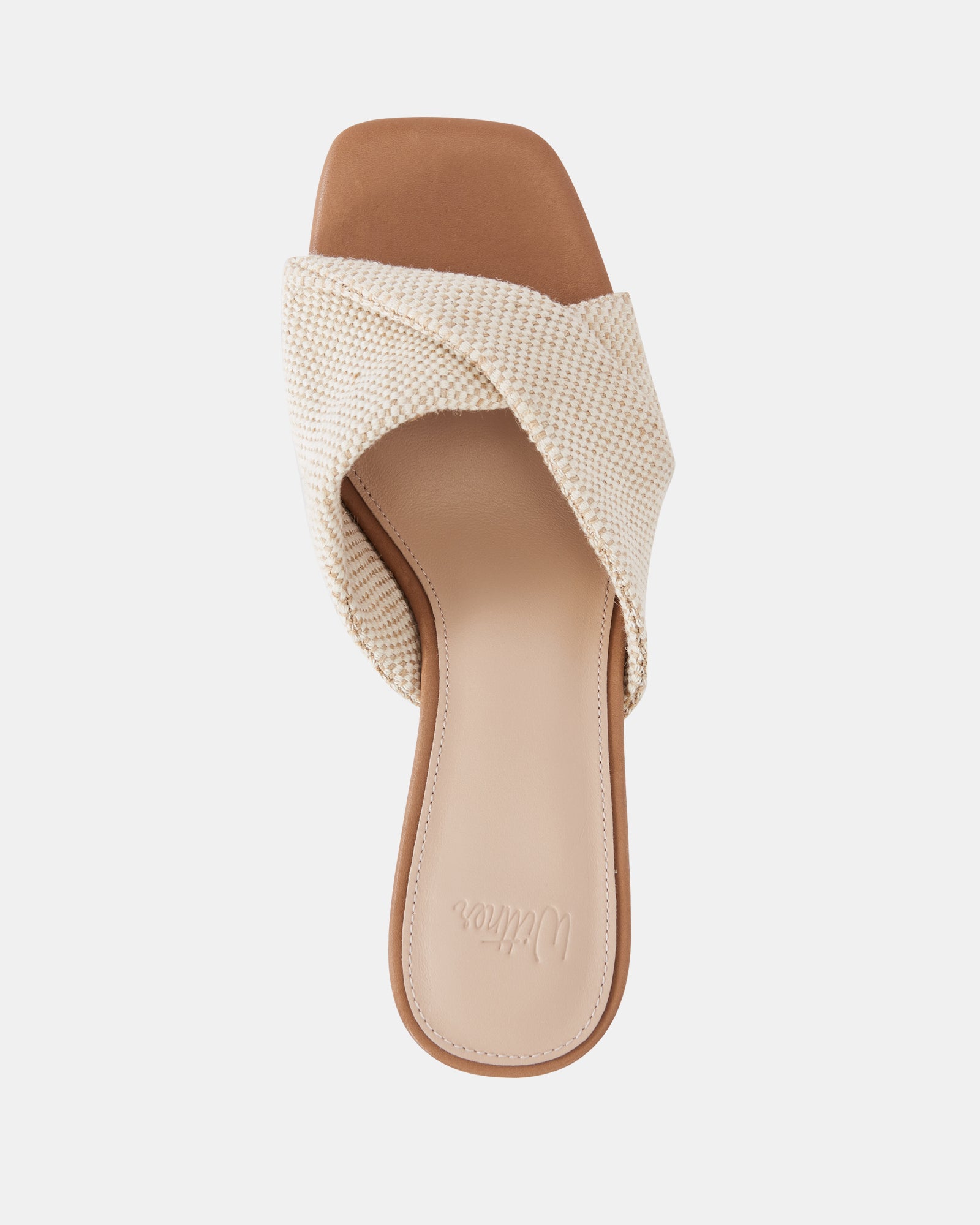 Marlee Natural Textile Flared Heel Mule