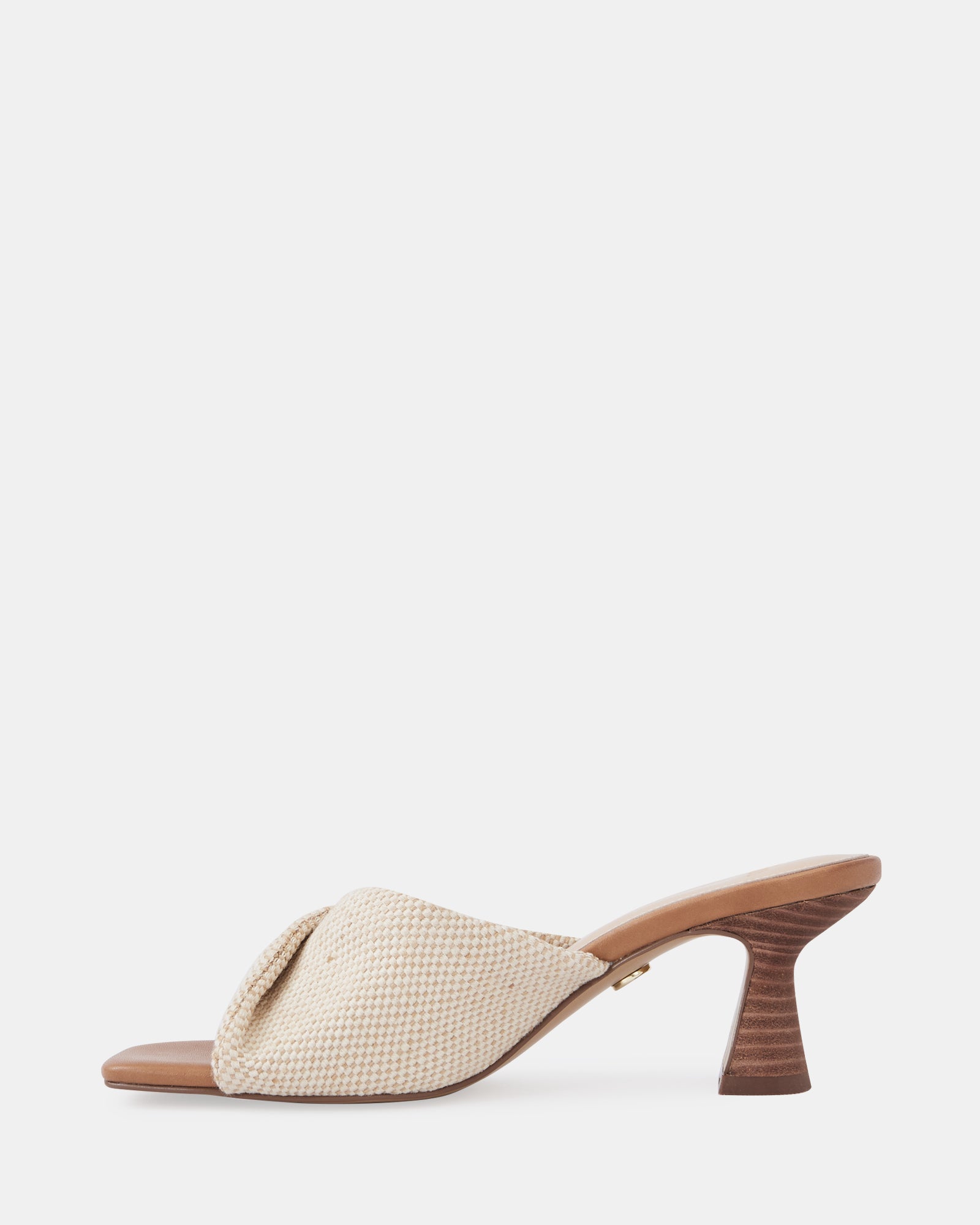 Marlee Natural Textile Flared Heel Mule