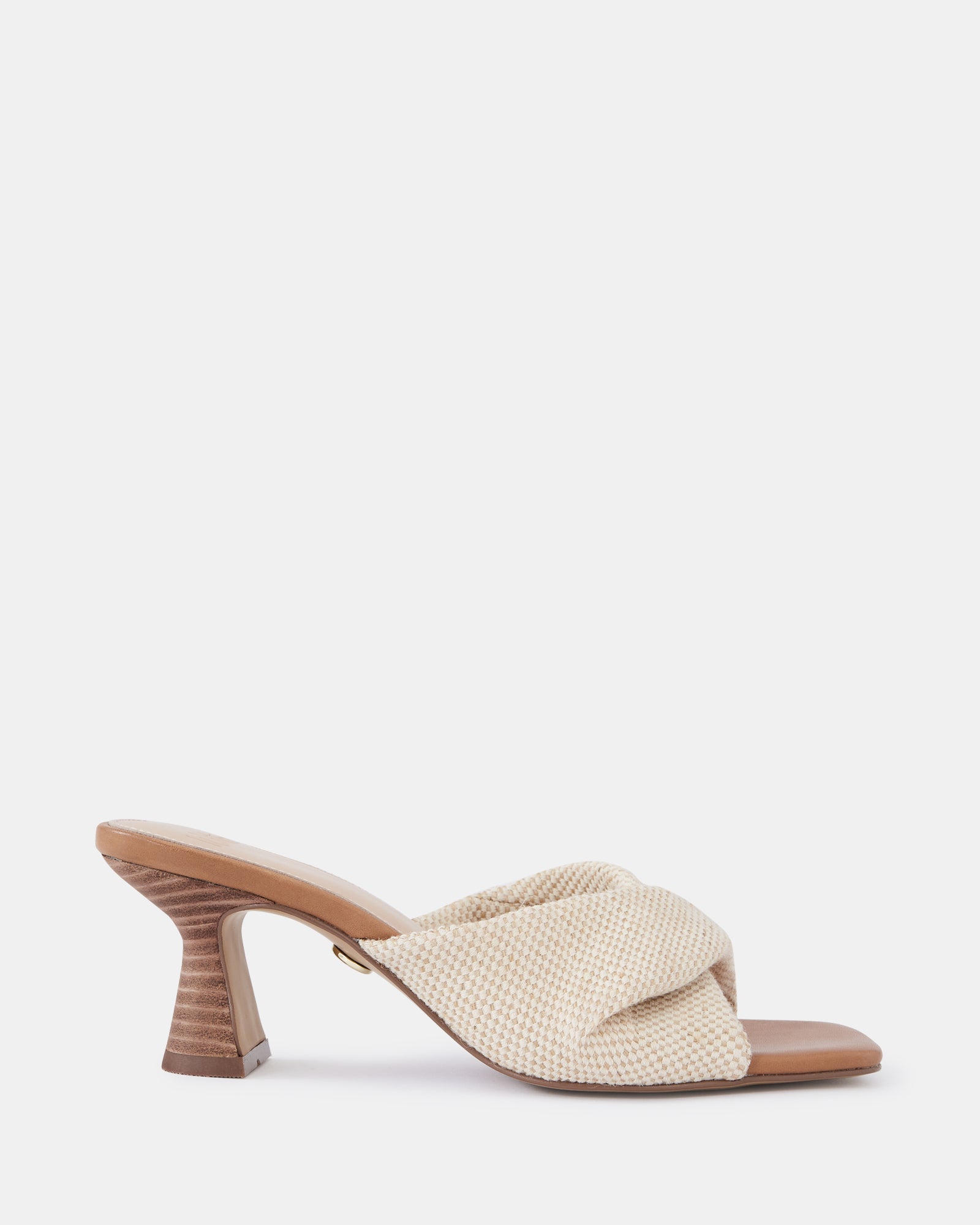 Marlee Natural Textile Flared Heel Mule