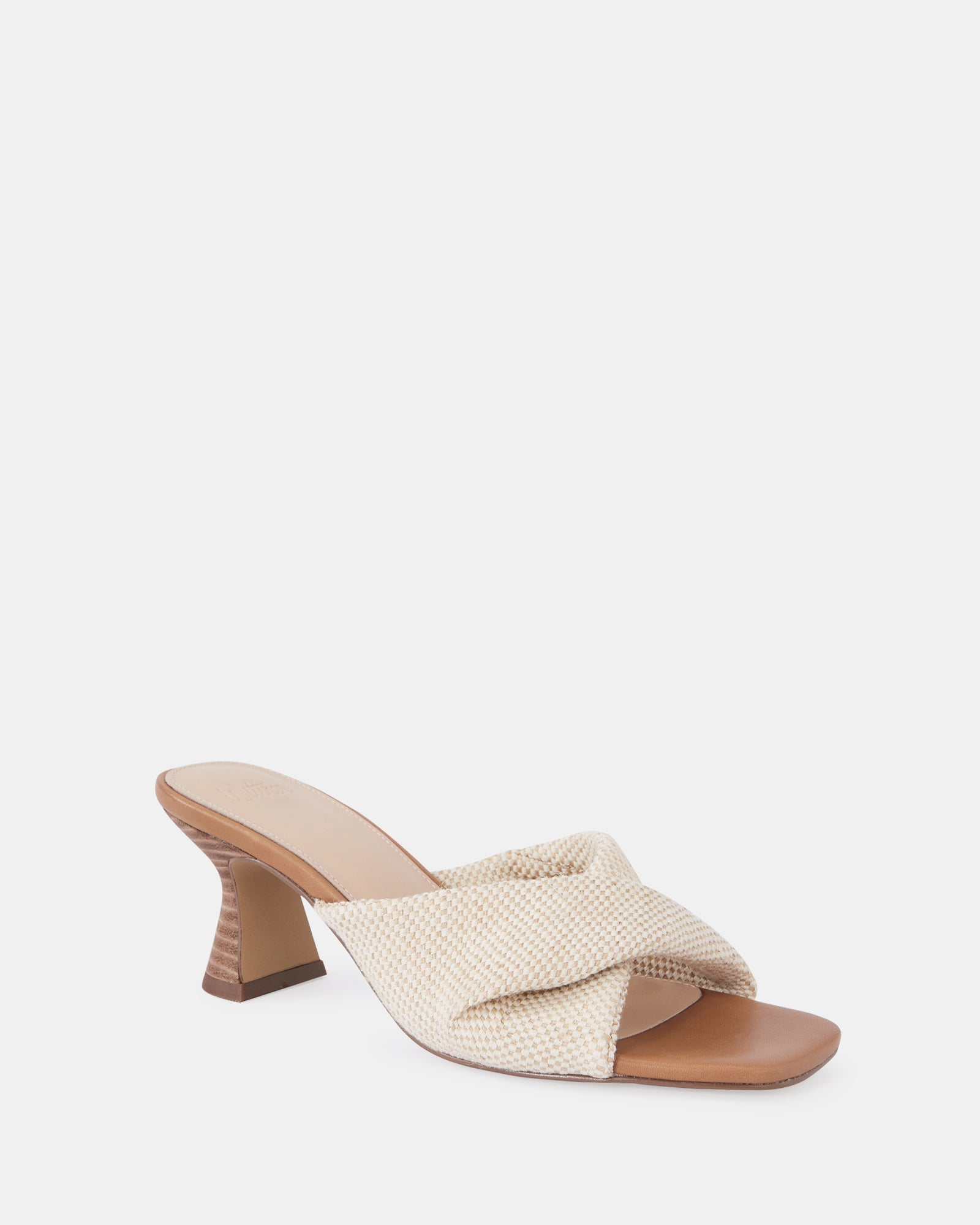 Marlee Natural Textile Flared Heel Mule