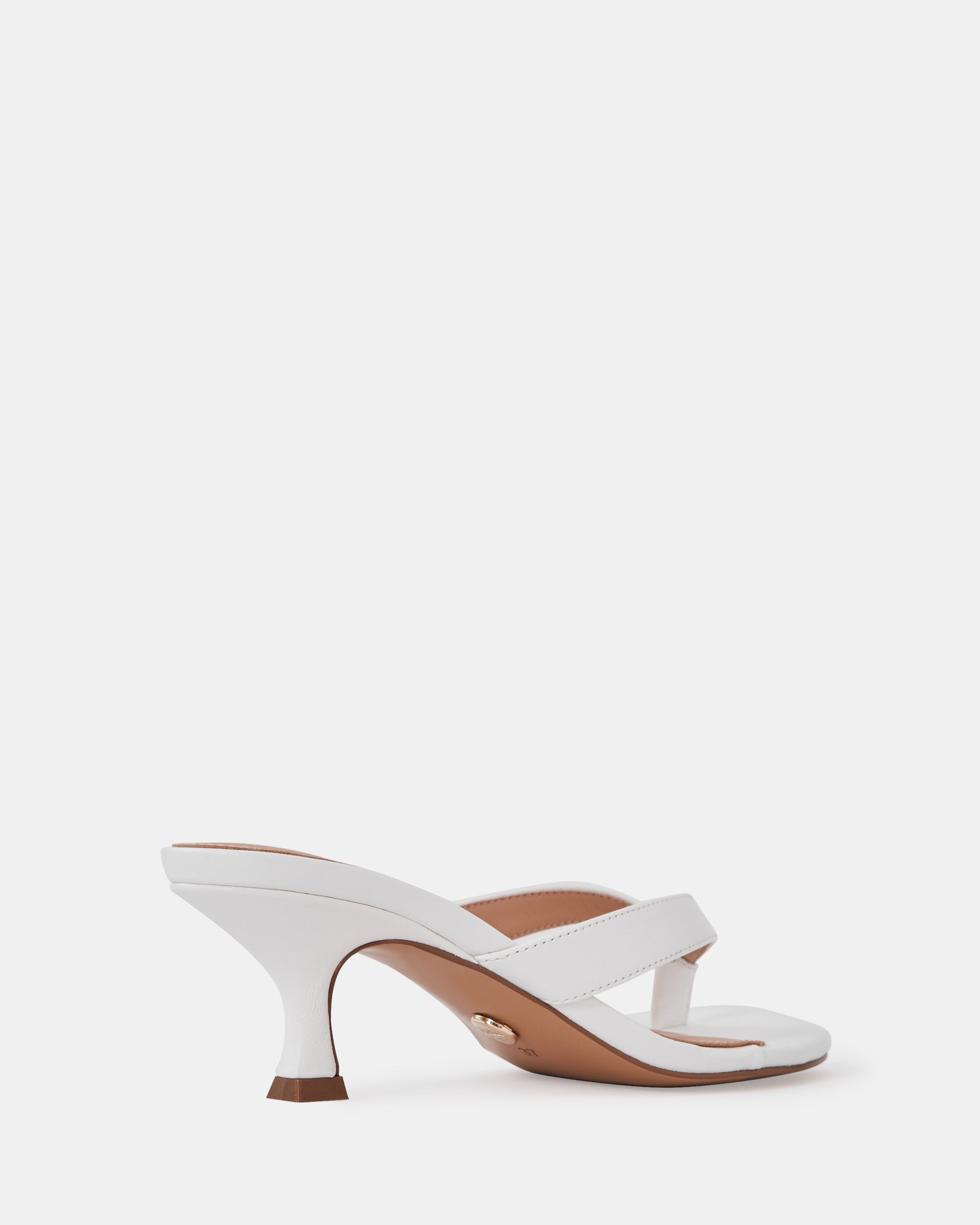 Gigi Optic White Leather Kitten Heel Thong