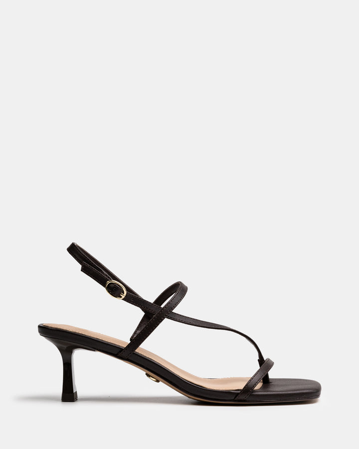 Koda Espresso Leather Strappy Heel