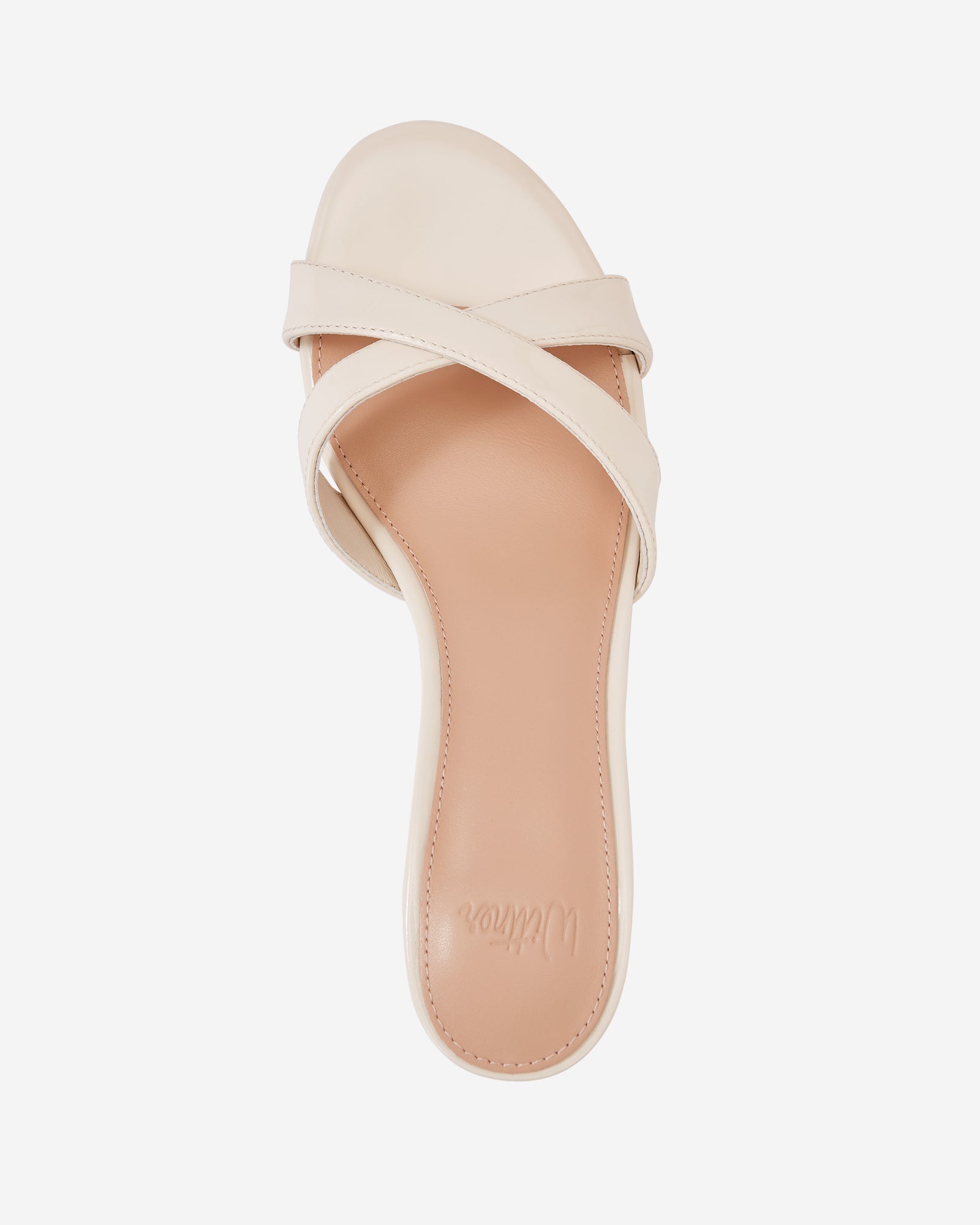 Gracie Vintage Ivory Patent Leather Kitten Heel Mule