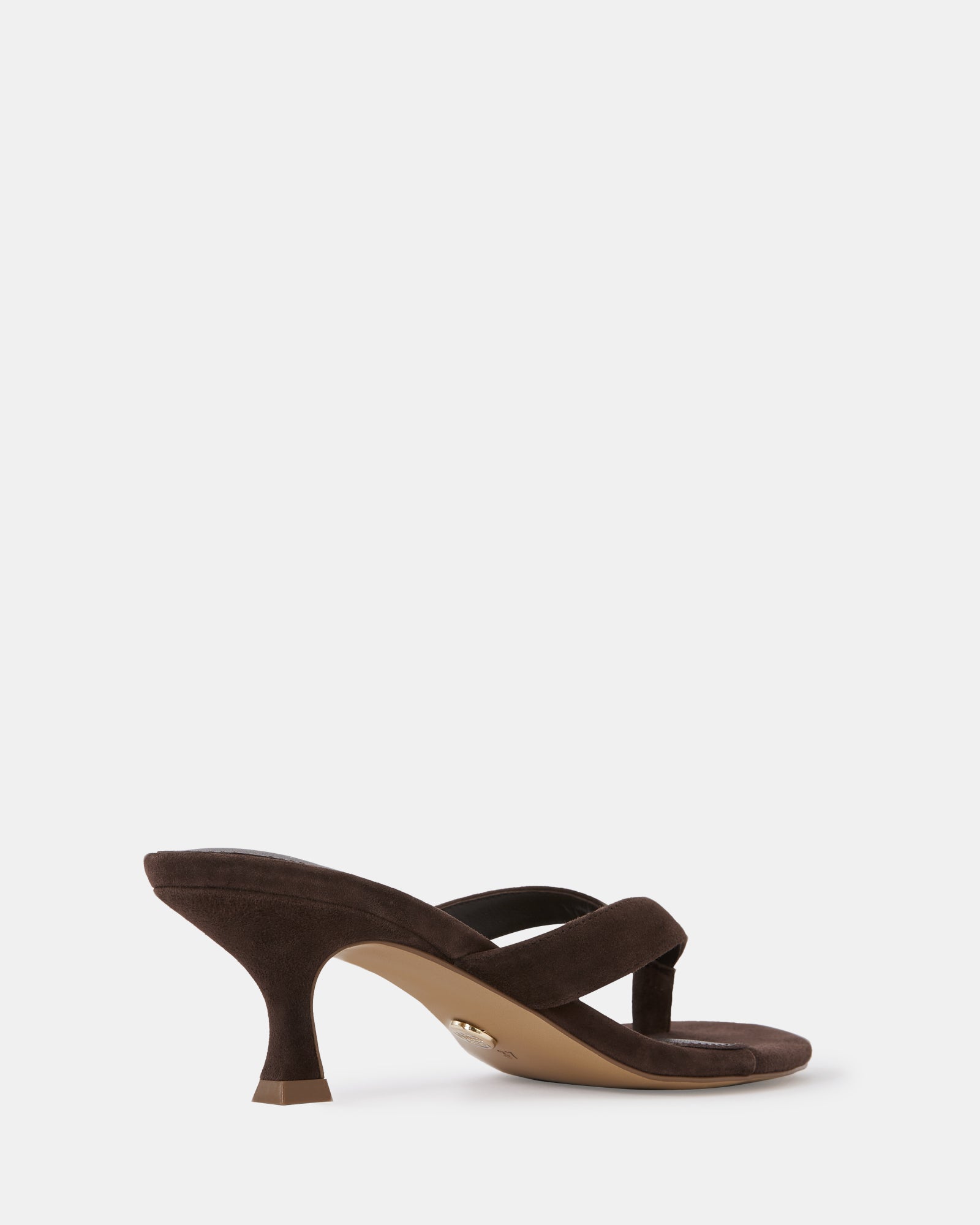 Gigi Ebony Suede Leather Kitten Heel Thong