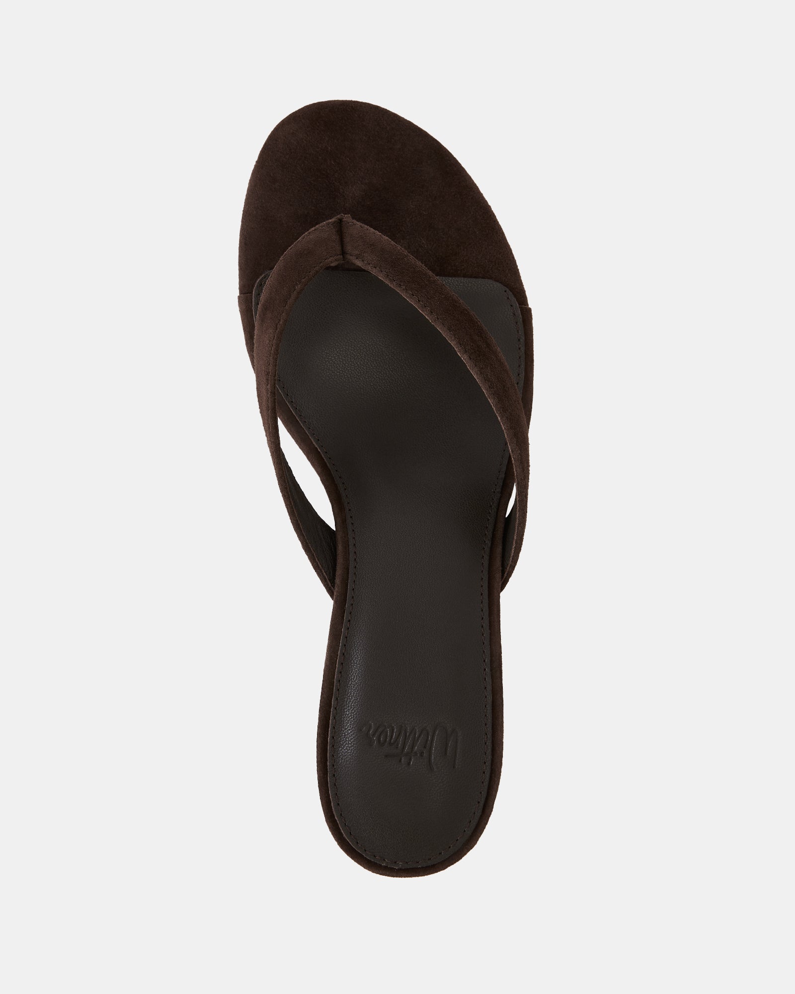 Gigi Ebony Suede Leather Kitten Heel Thong