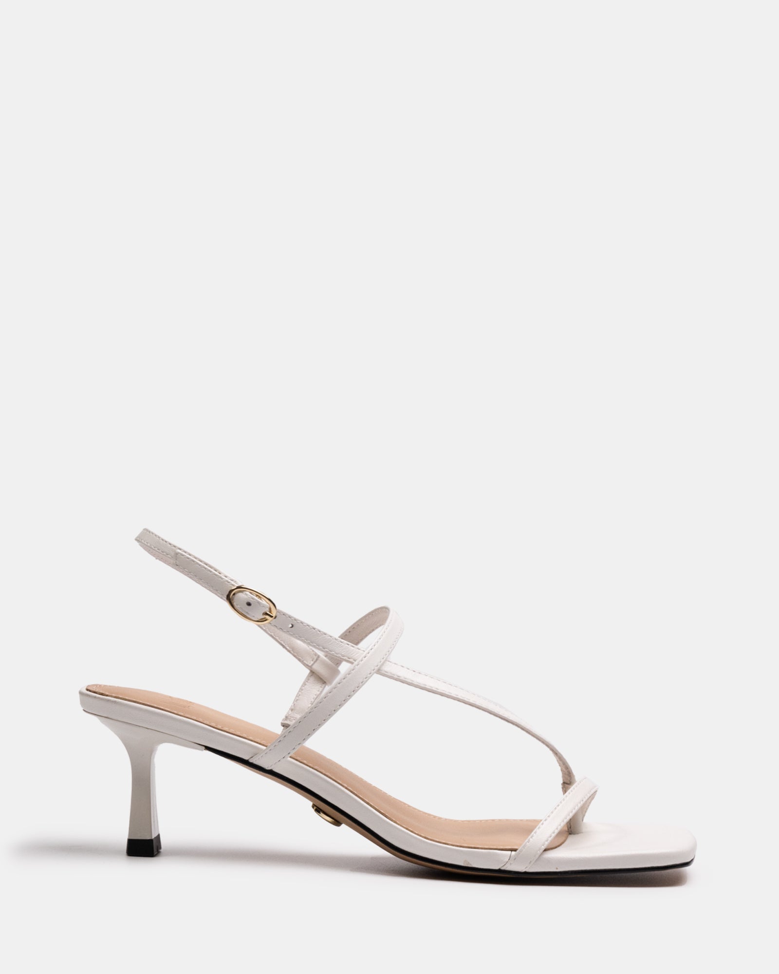Koda Off White Leather Strappy Heel