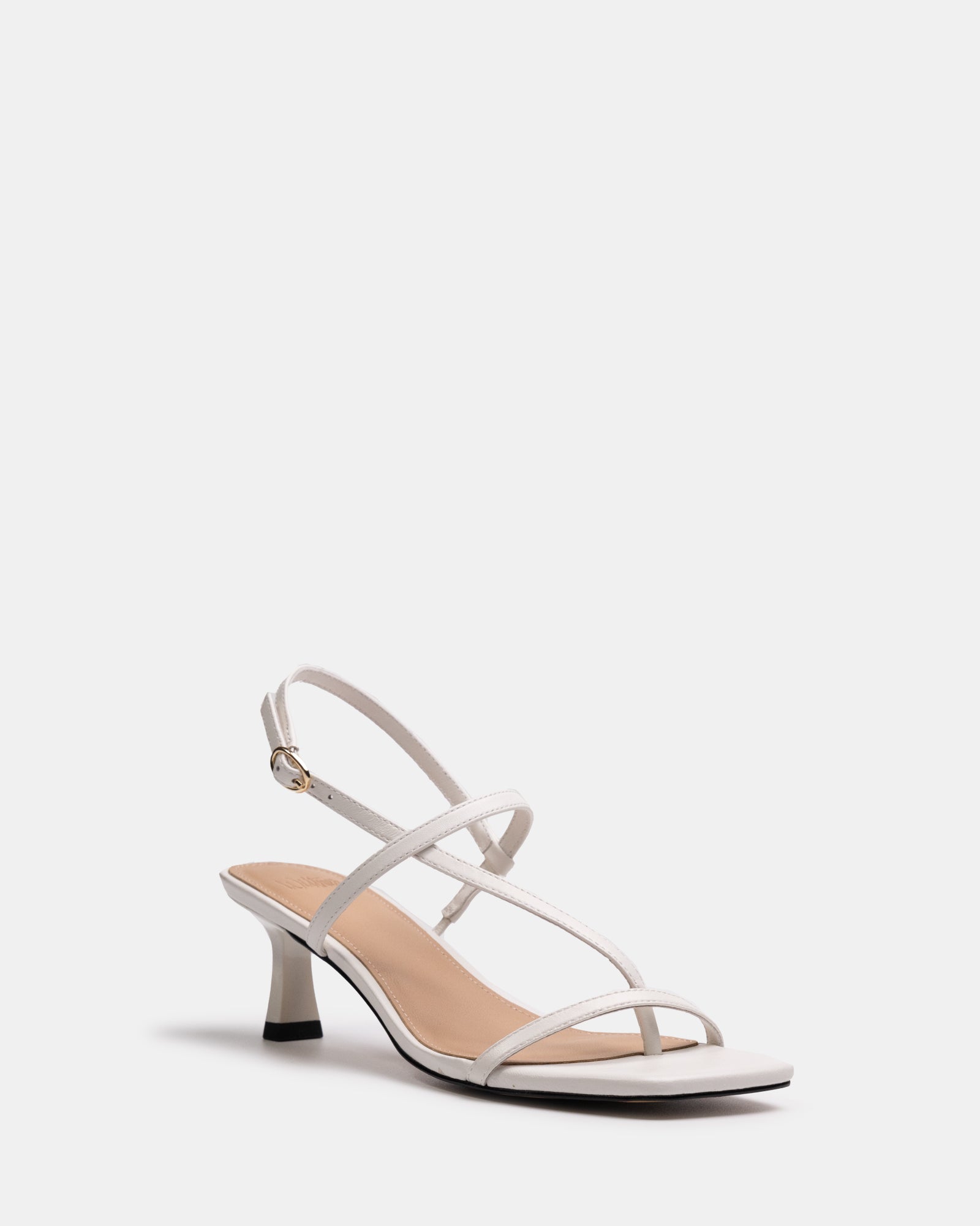 Koda Off White Leather Strappy Heel