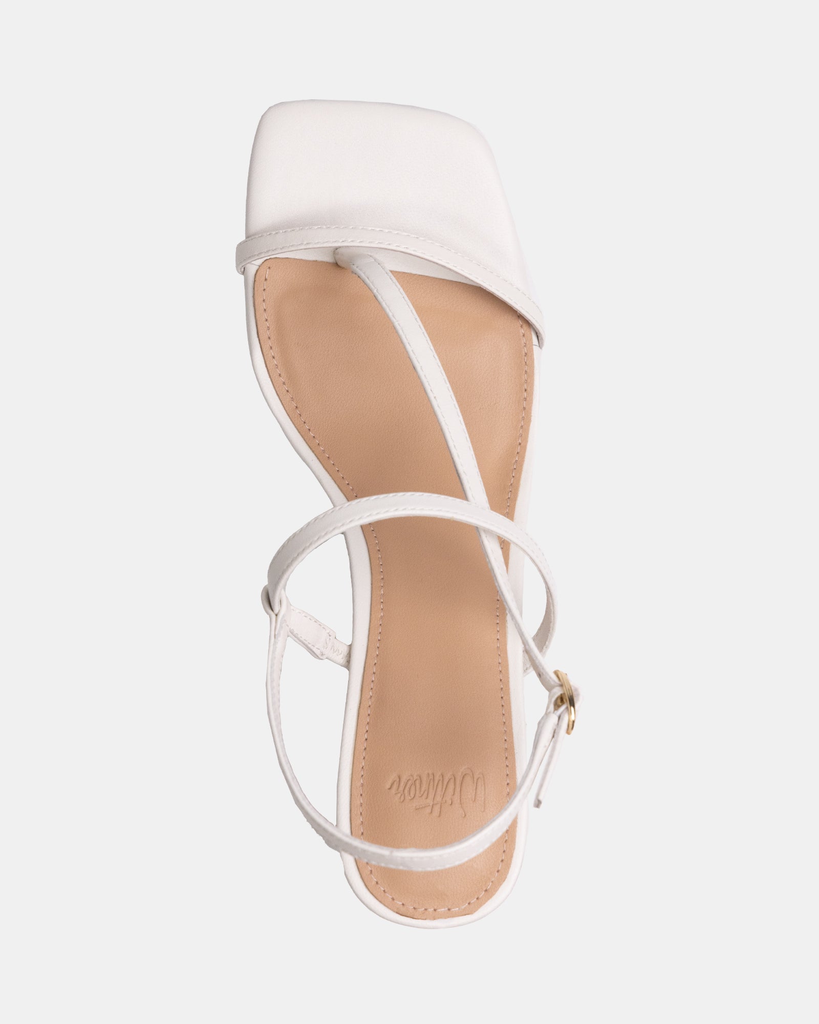 Koda Off White Leather Strappy Heel