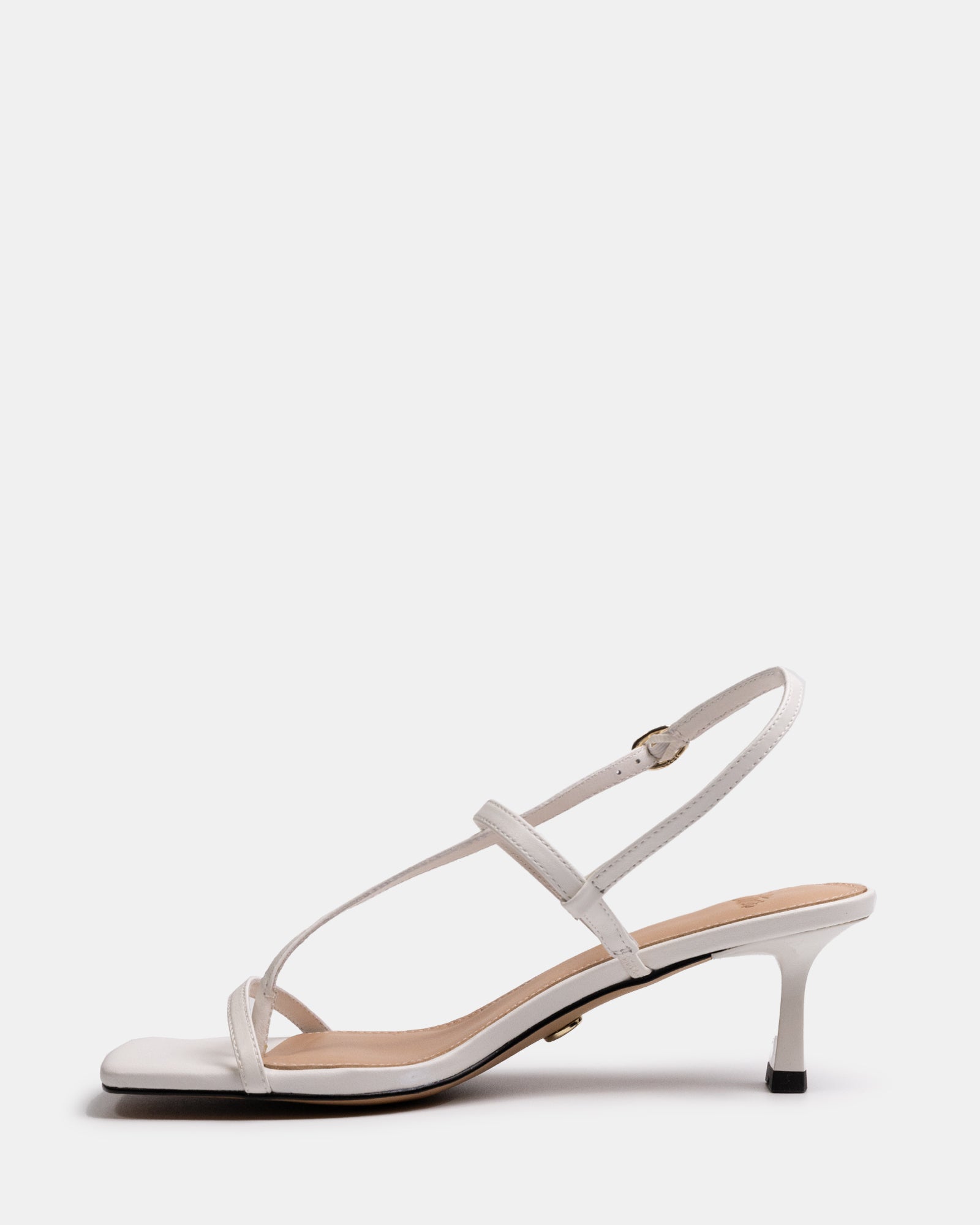 Koda Off White Leather Strappy Heel