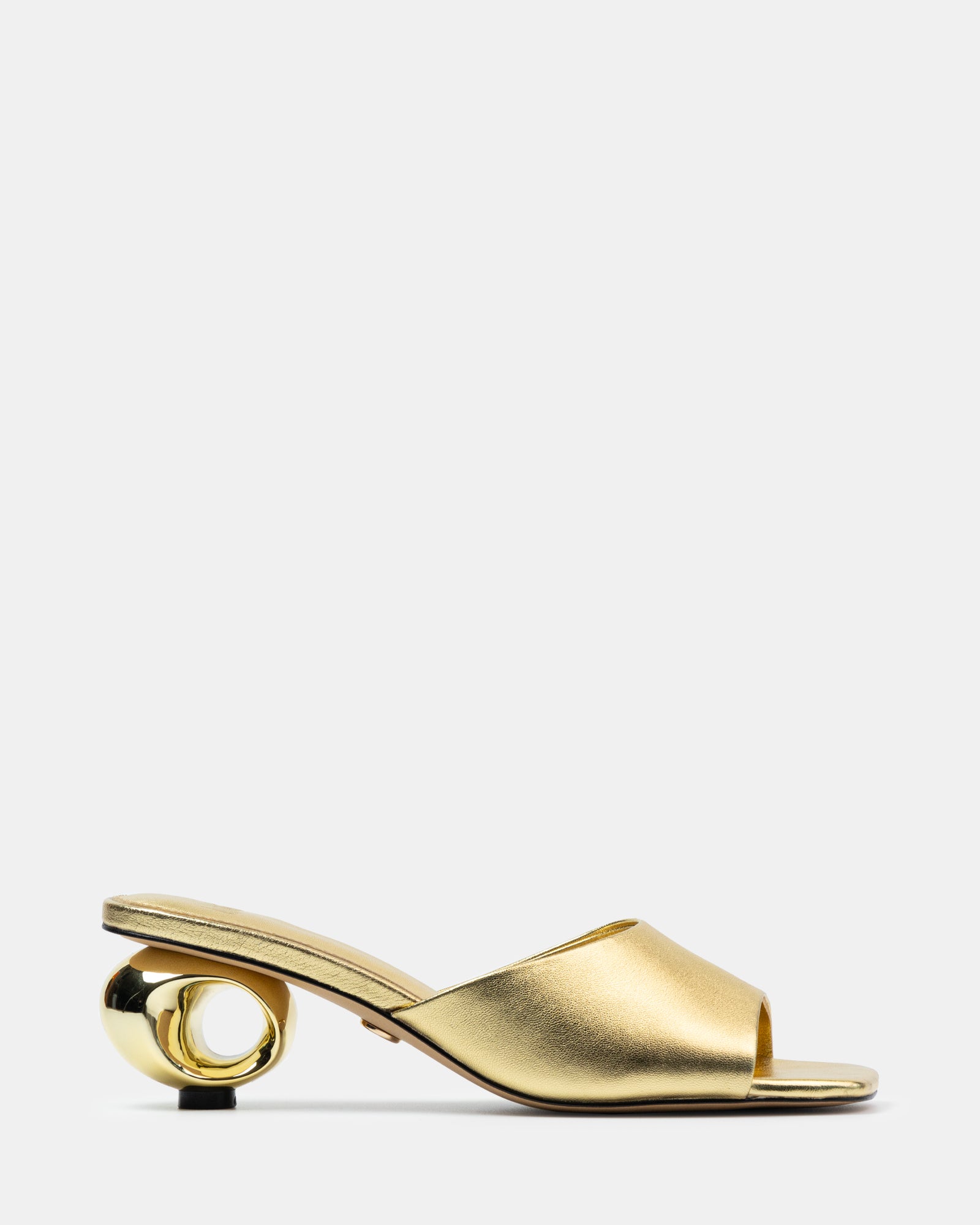 Myra Gold Metallic Leather Artistic Heel Mule