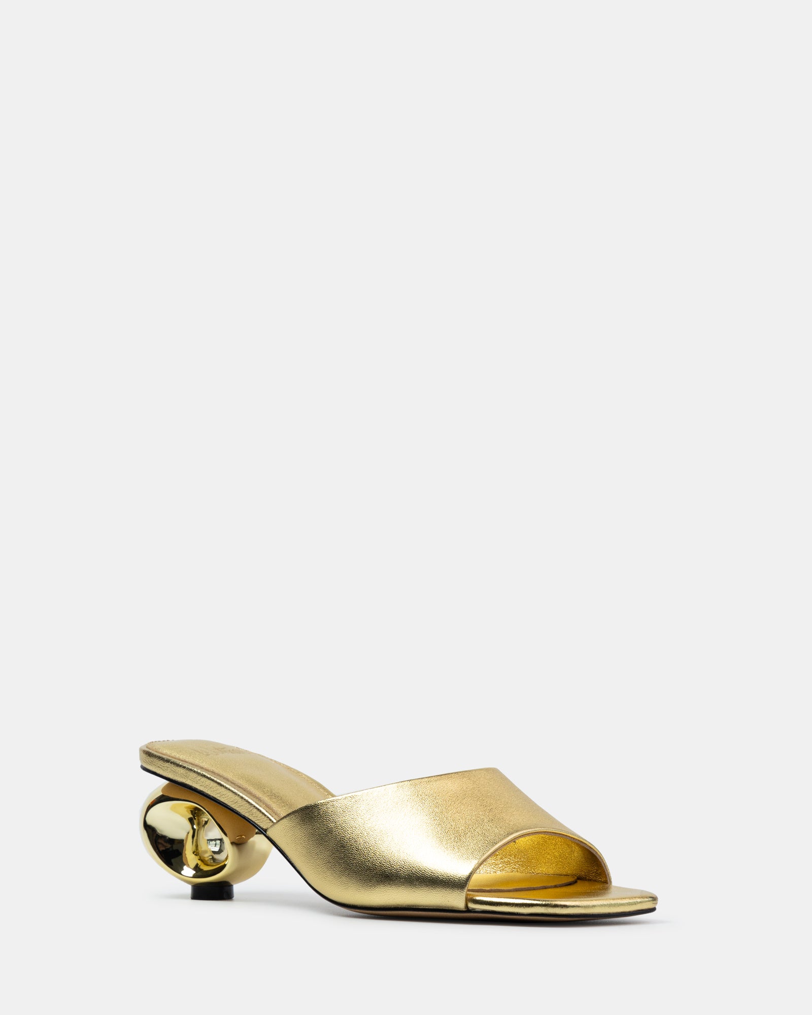 Myra Gold Metallic Leather Artistic Heel Mule