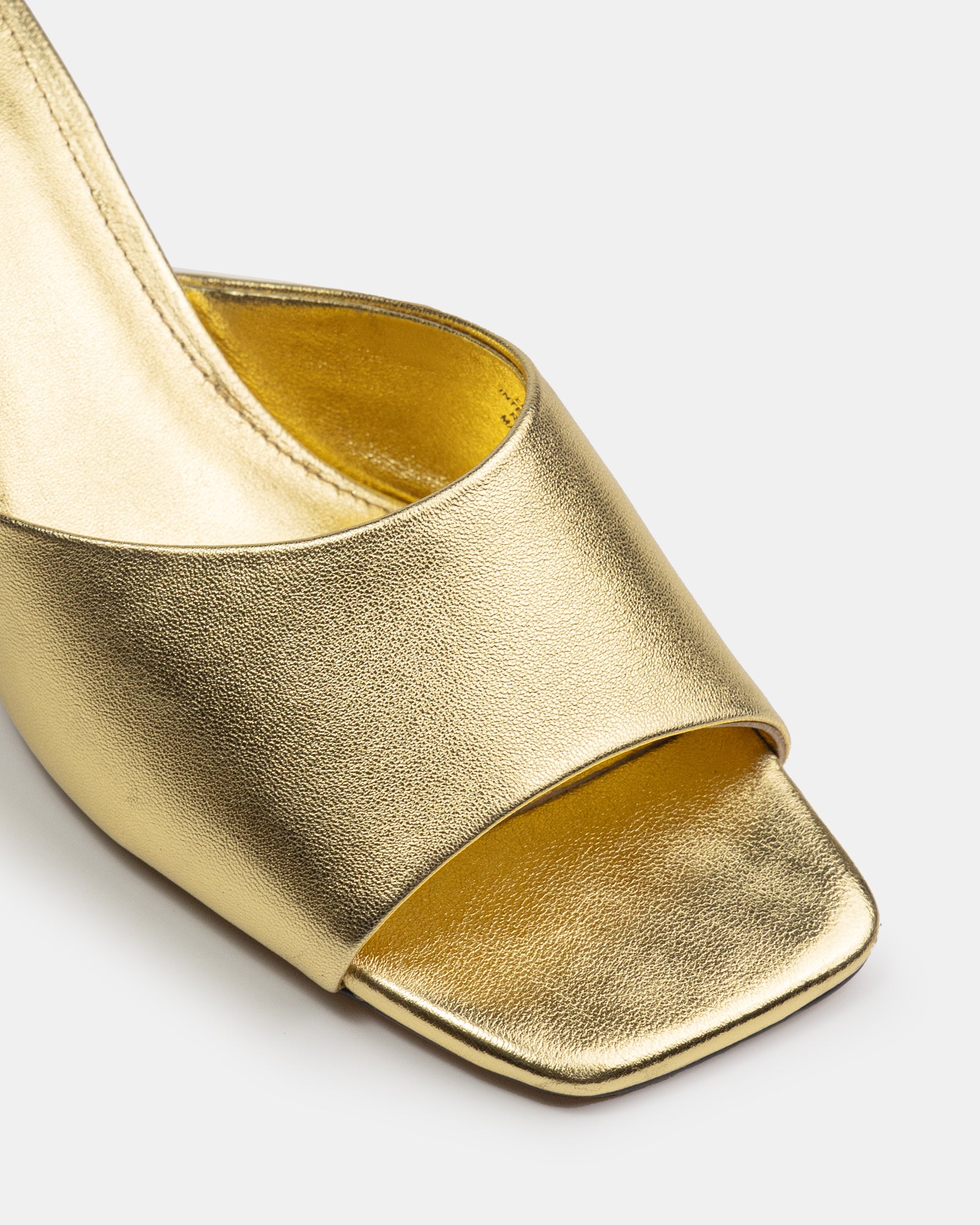 Myra Gold Metallic Leather Artistic Heel Mule