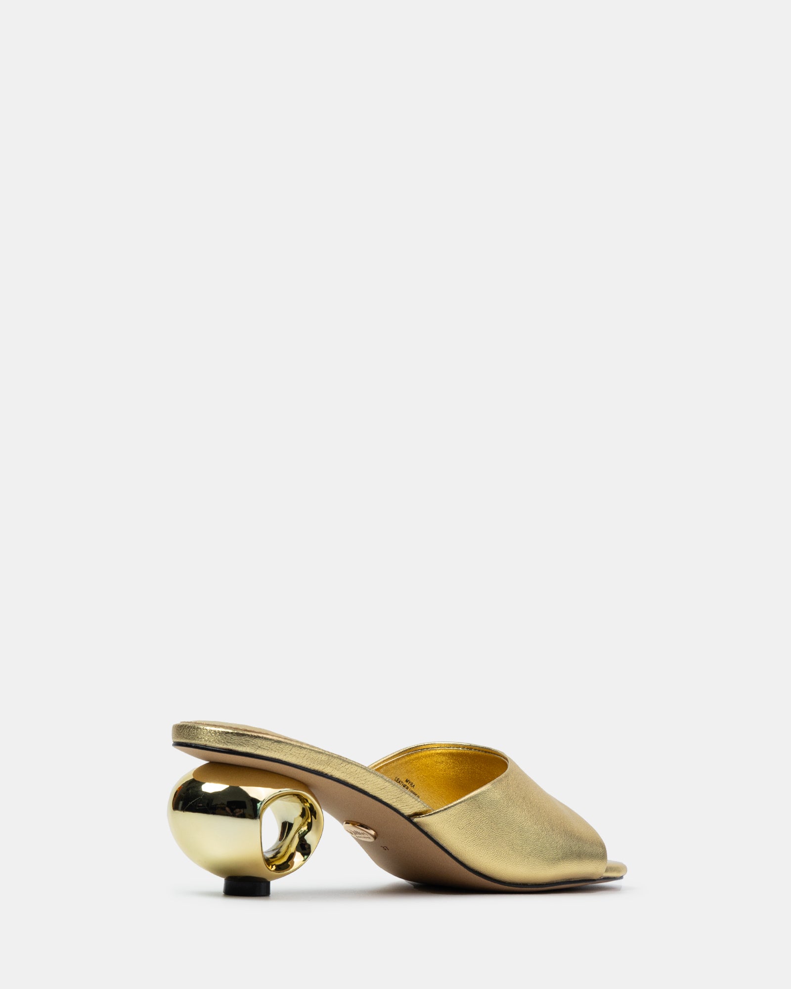 Myra Gold Metallic Leather Artistic Heel Mule