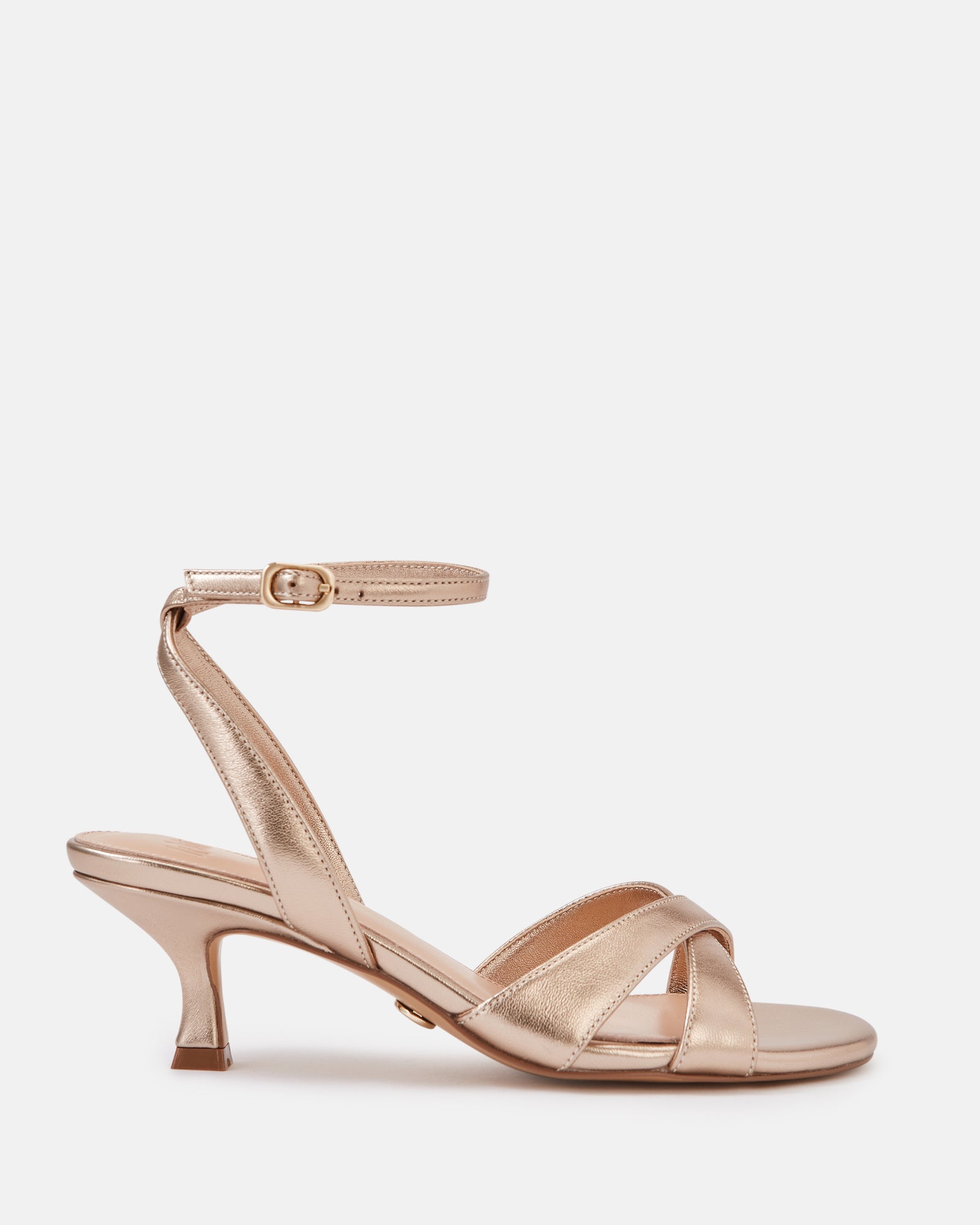Georgina Champagne Metallic Leather Strappy Heel
