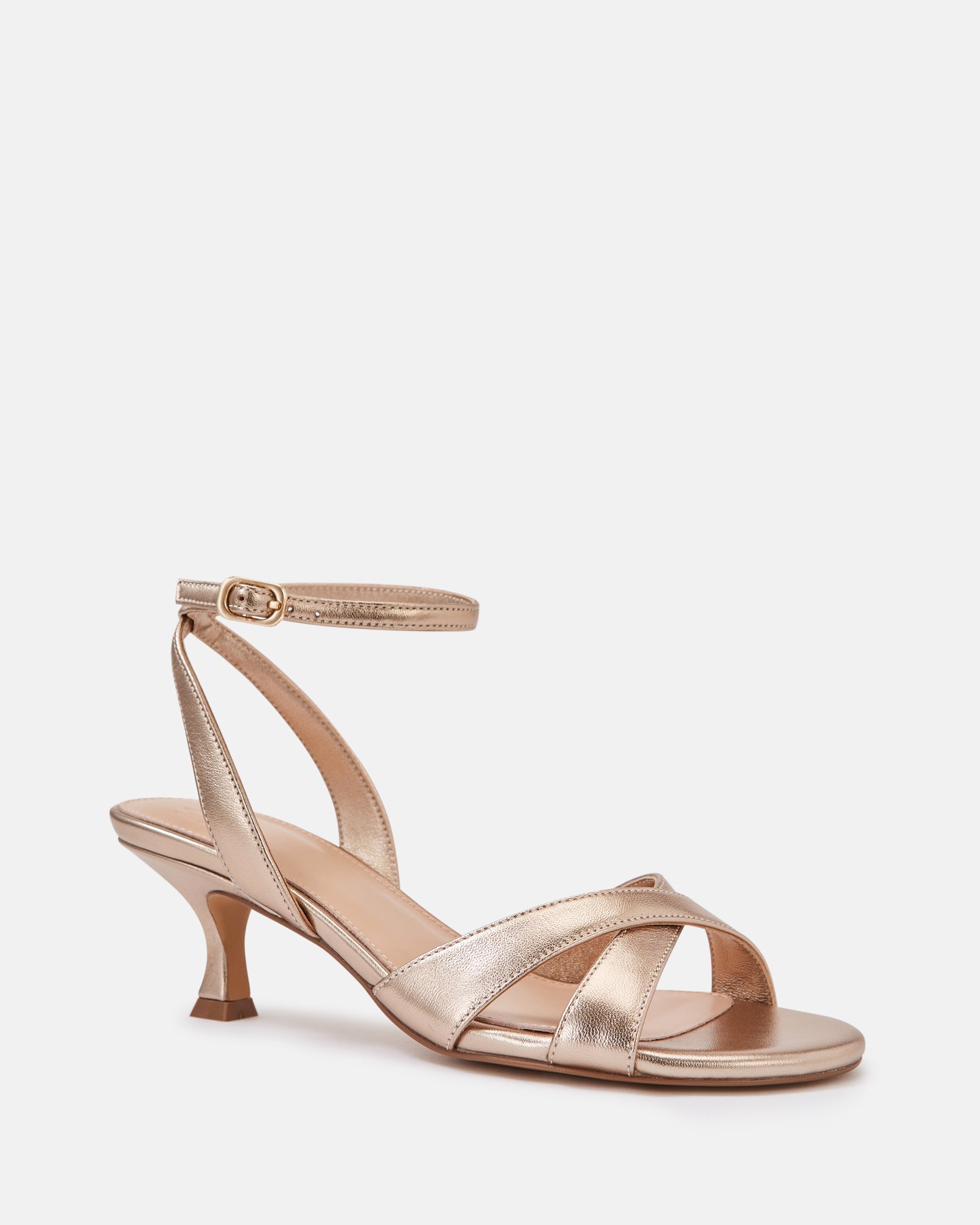 Georgina Champagne Metallic Leather Strappy Heel