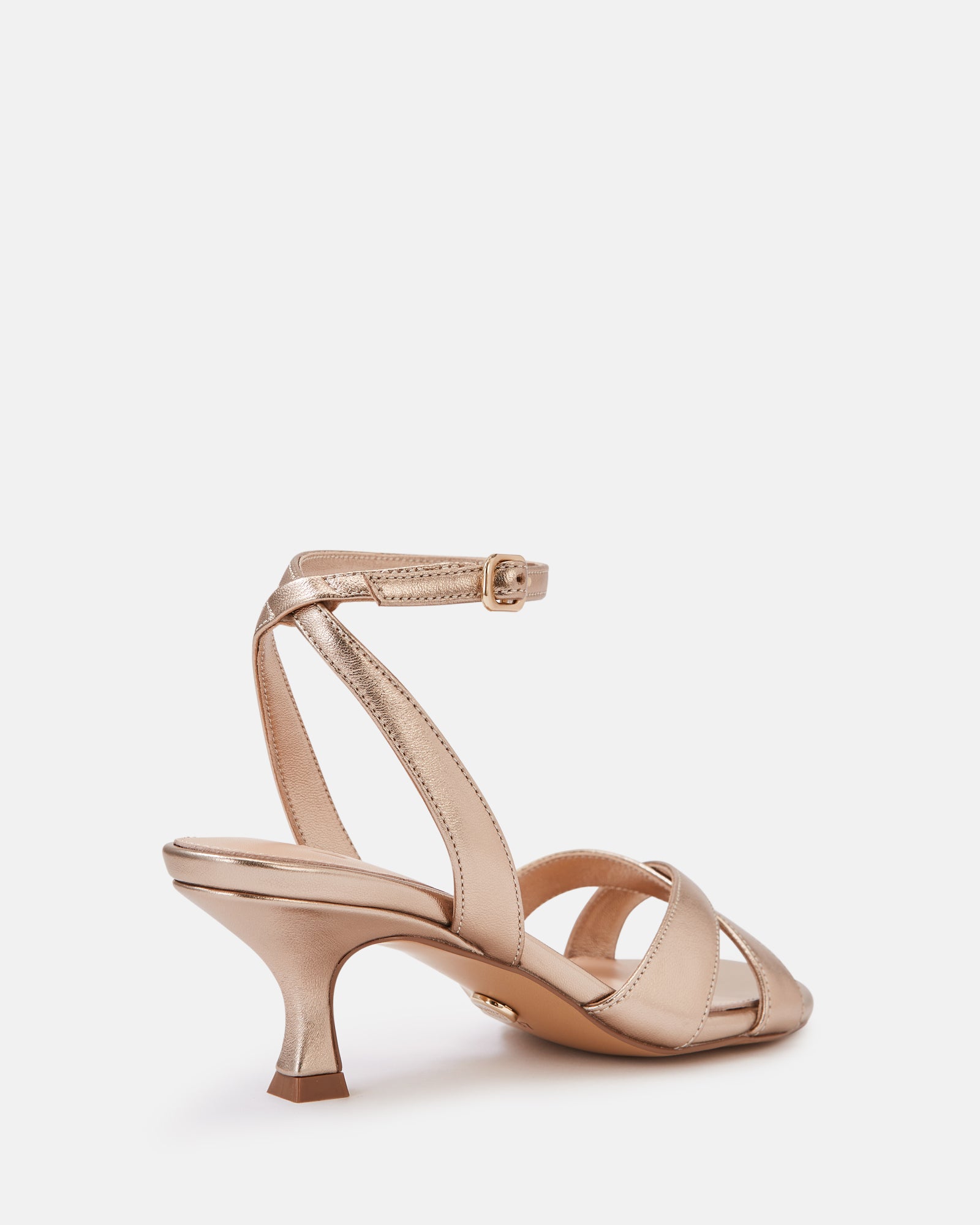 Georgina Champagne Metallic Leather Strappy Heel