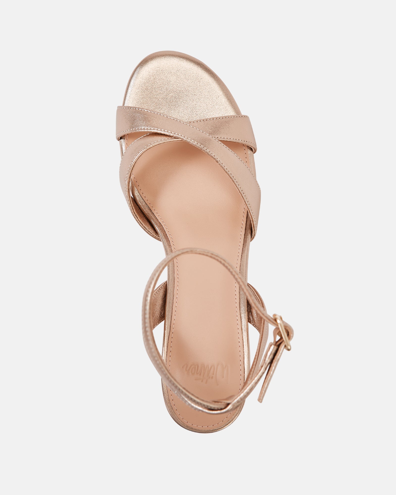 Georgina Champagne Metallic Leather Strappy Heel