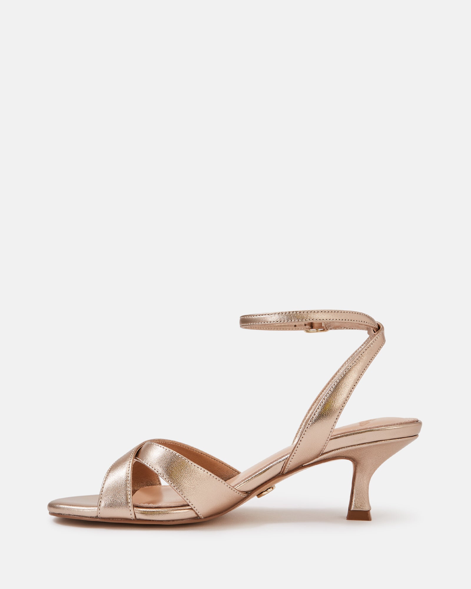 Georgina Champagne Metallic Leather Strappy Heel