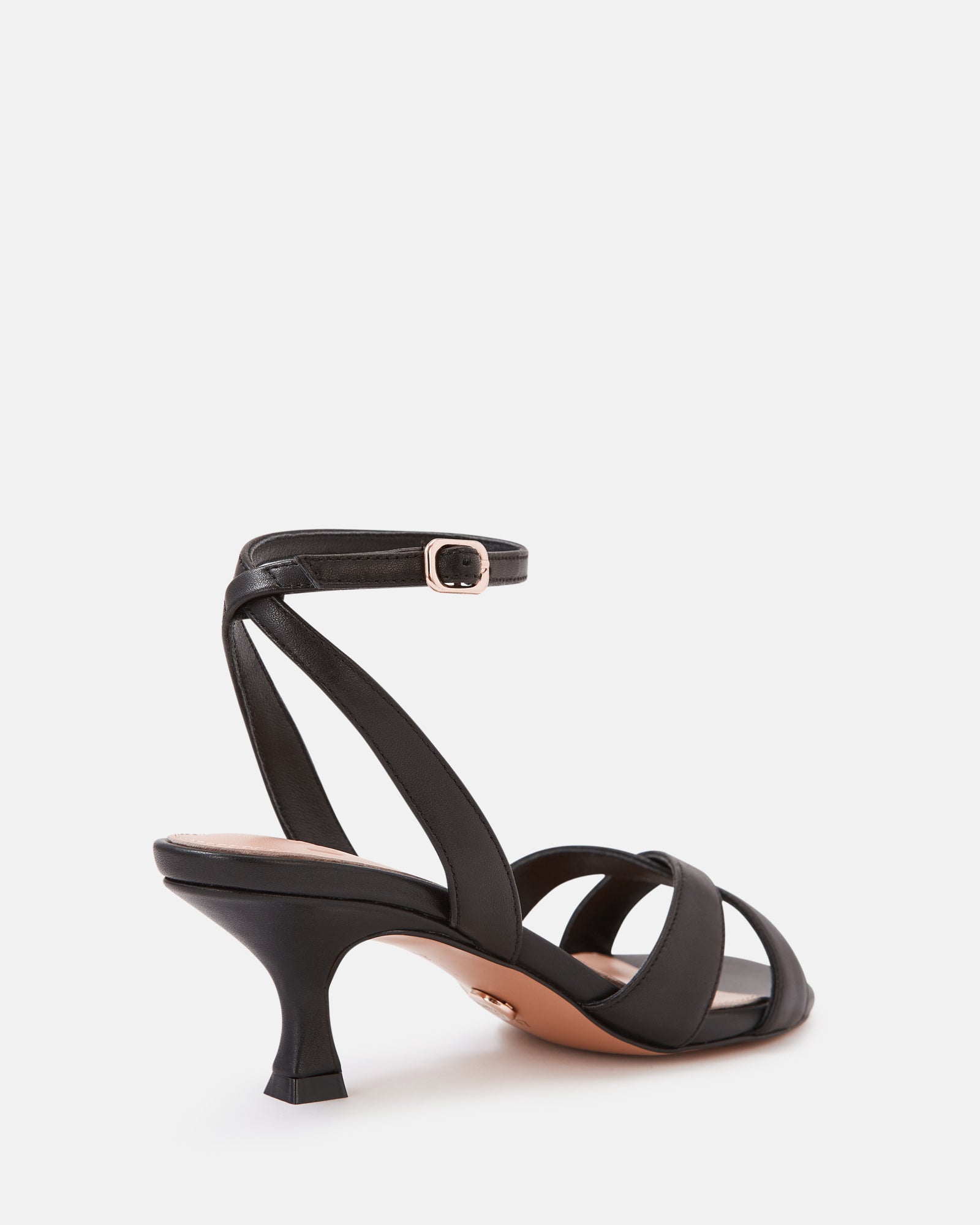 Georgina Black Leather Strappy Heel