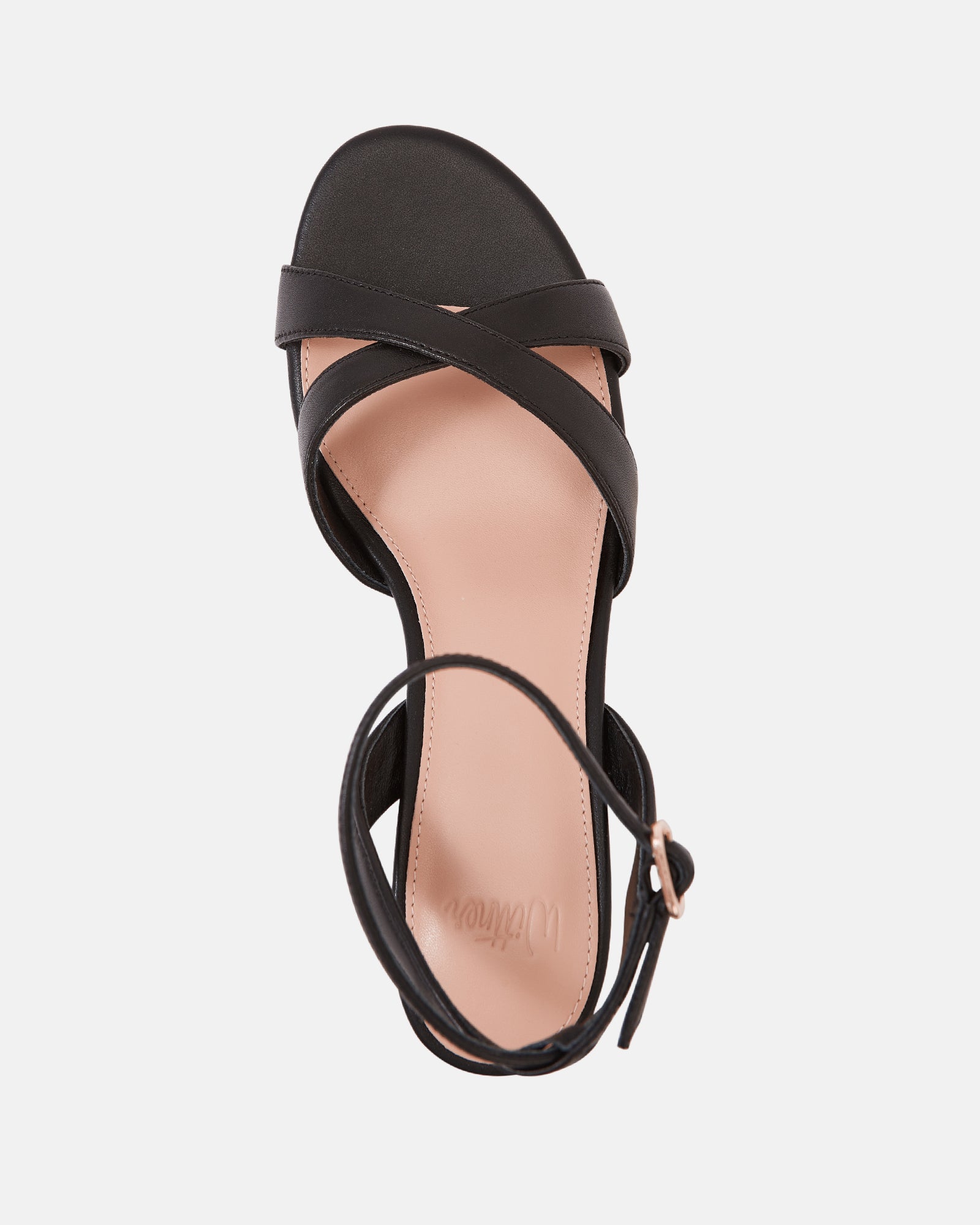 Georgina Black Leather Strappy Heel