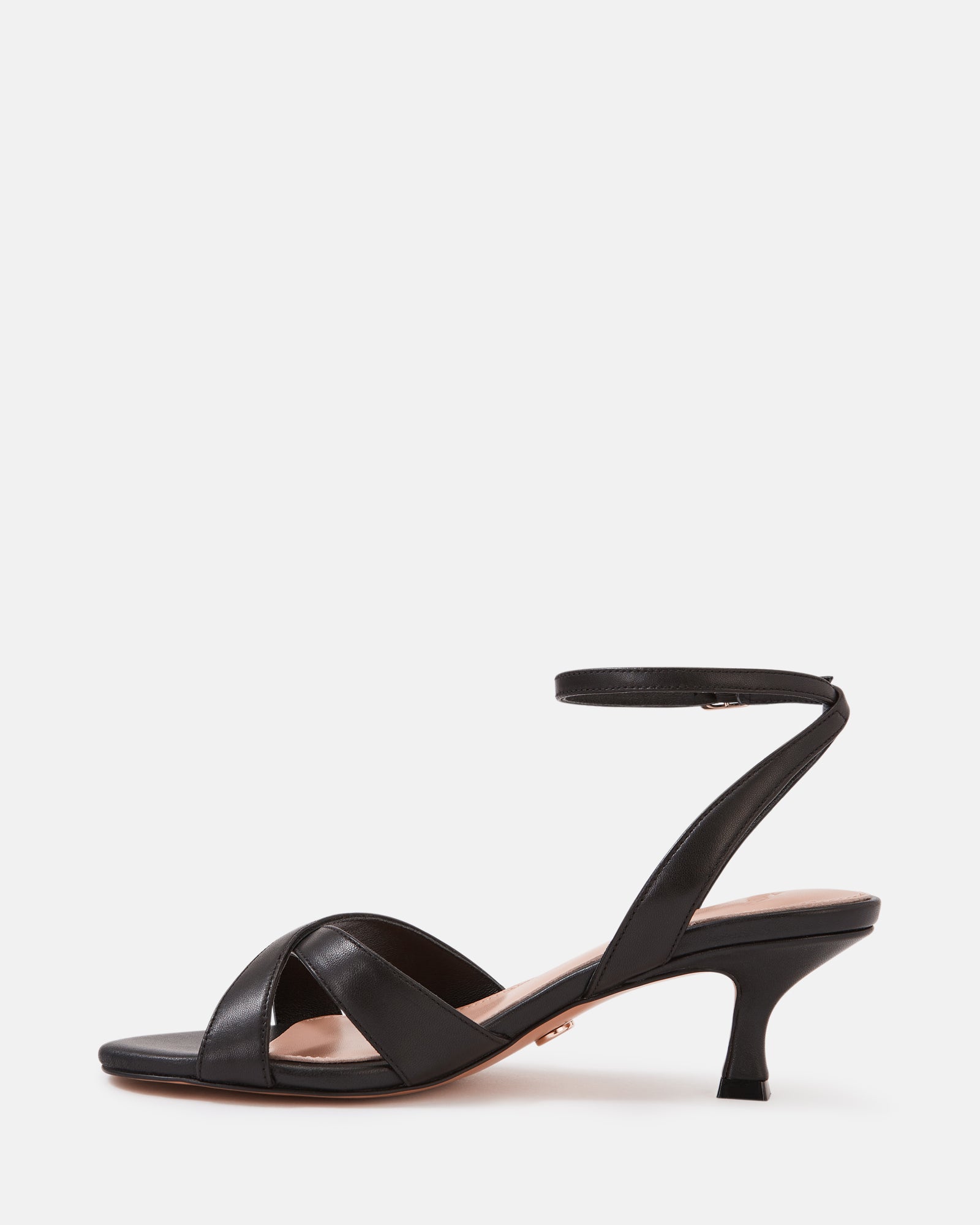 Georgina Black Leather Strappy Heel