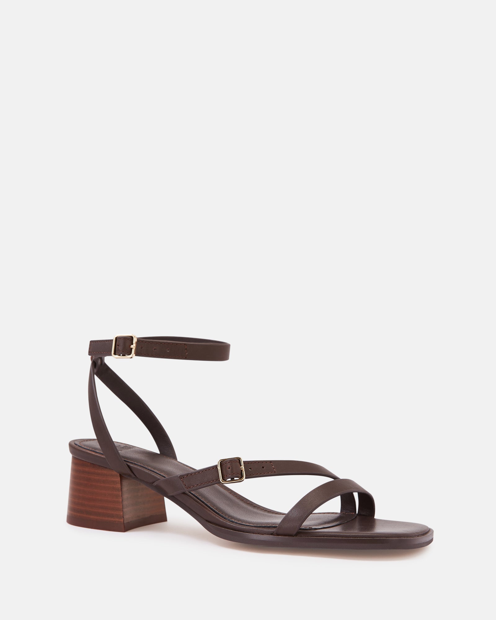 Izzi Ebony Leather Block Heel