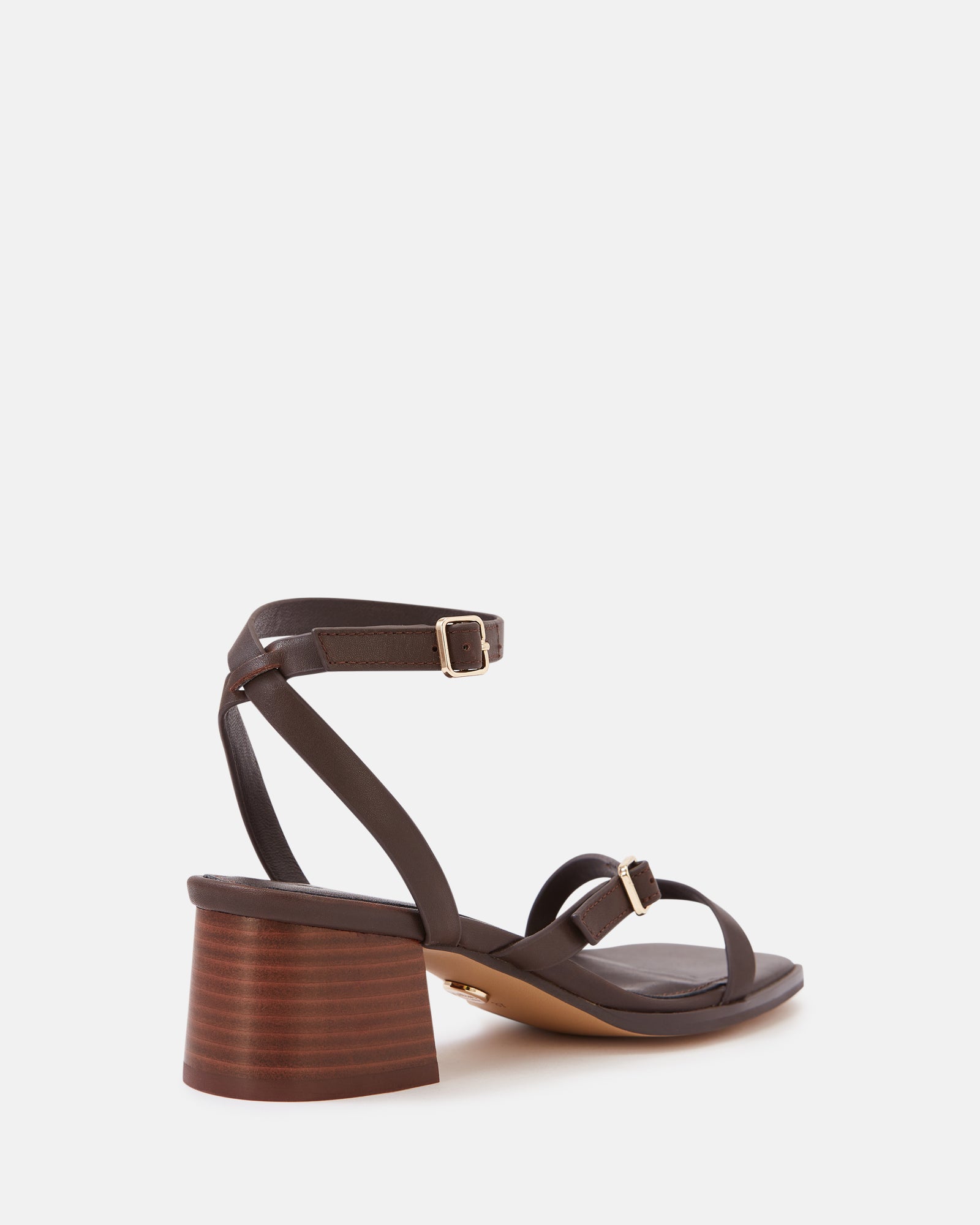 Izzi Ebony Leather Block Heel