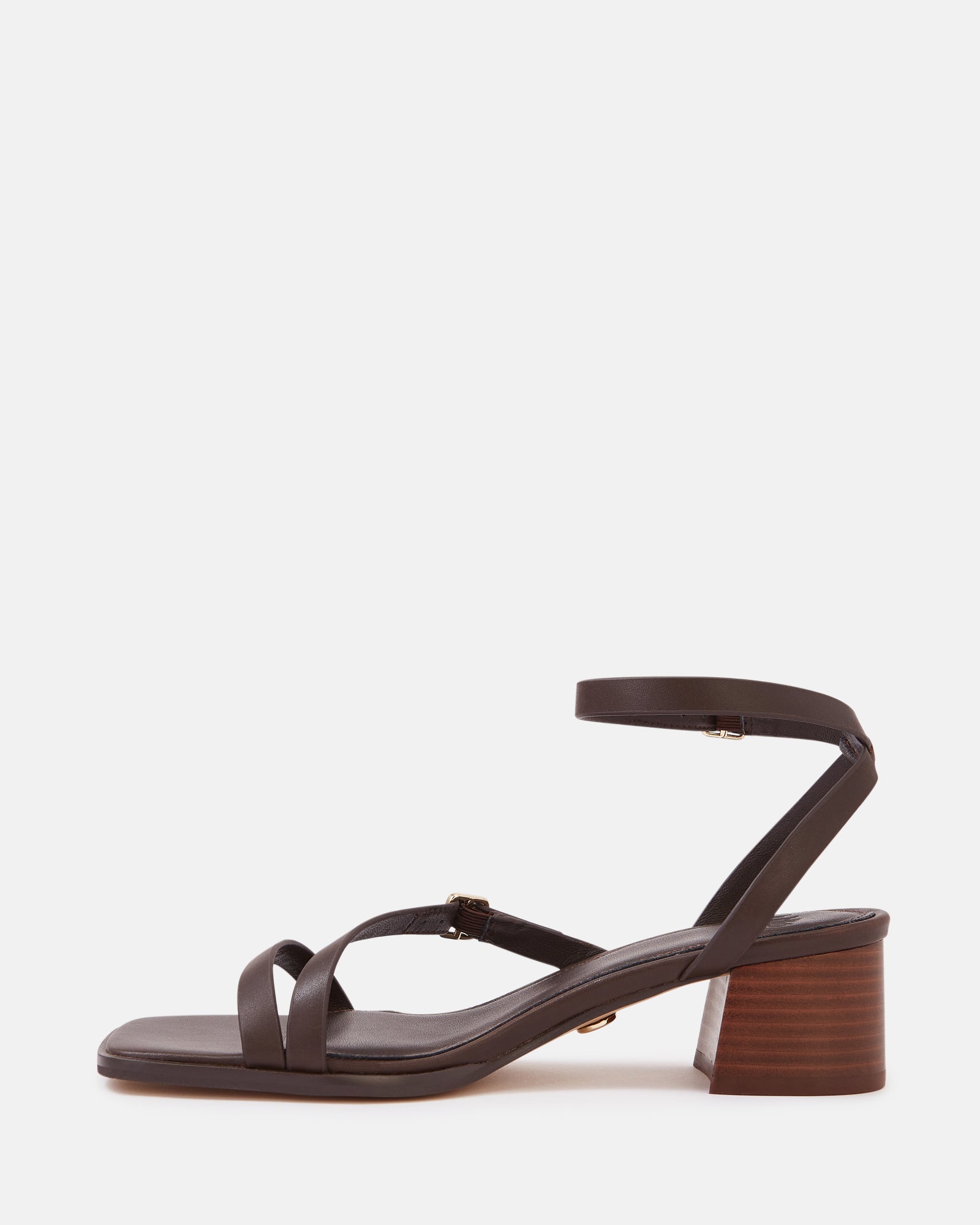 Izzi Ebony Leather Block Heel