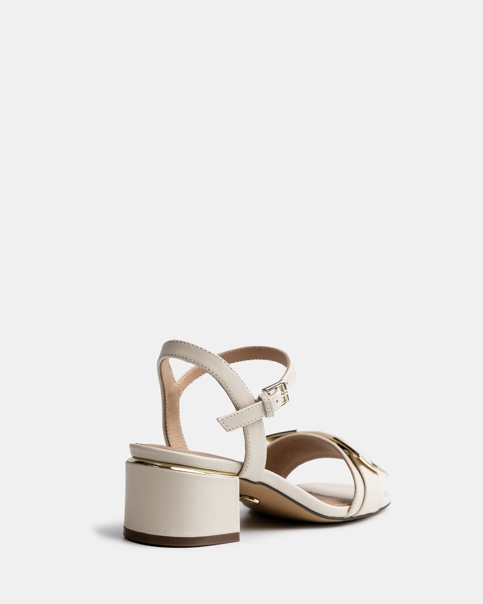 Izaro Vintage Ivory Leather Block Heel
