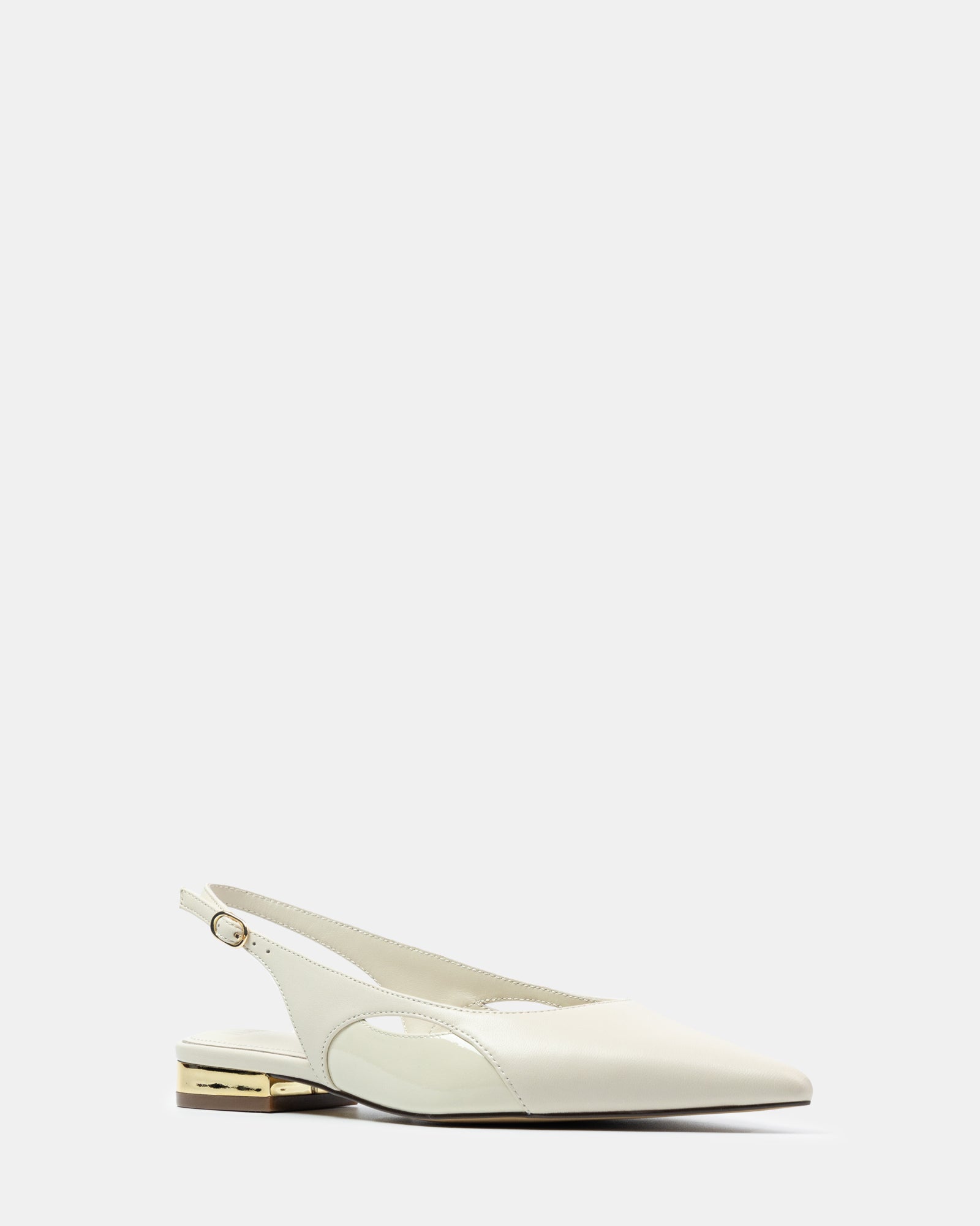 Margaret Vintage Ivory Leather Slingback