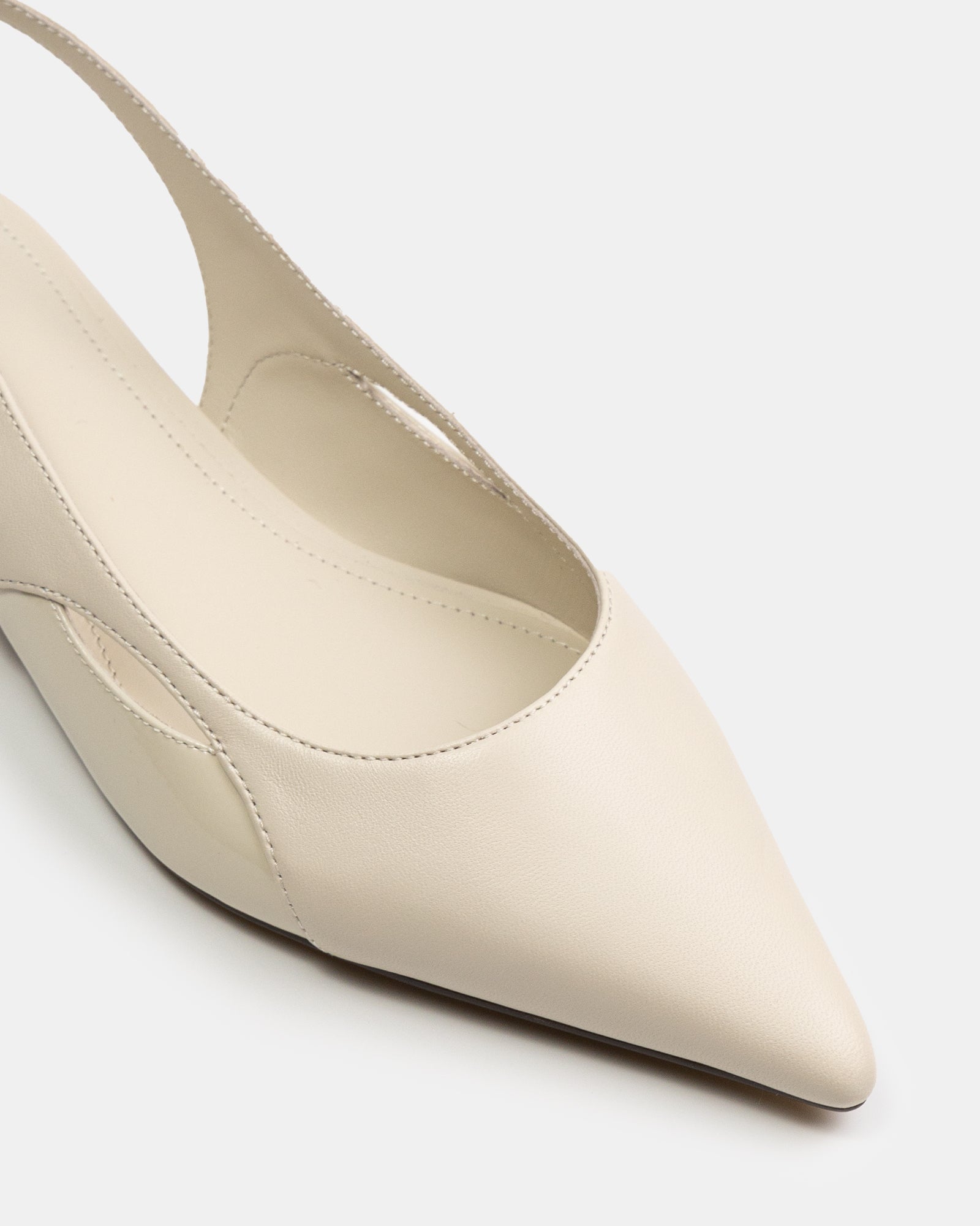 Margaret Vintage Ivory Leather Slingback
