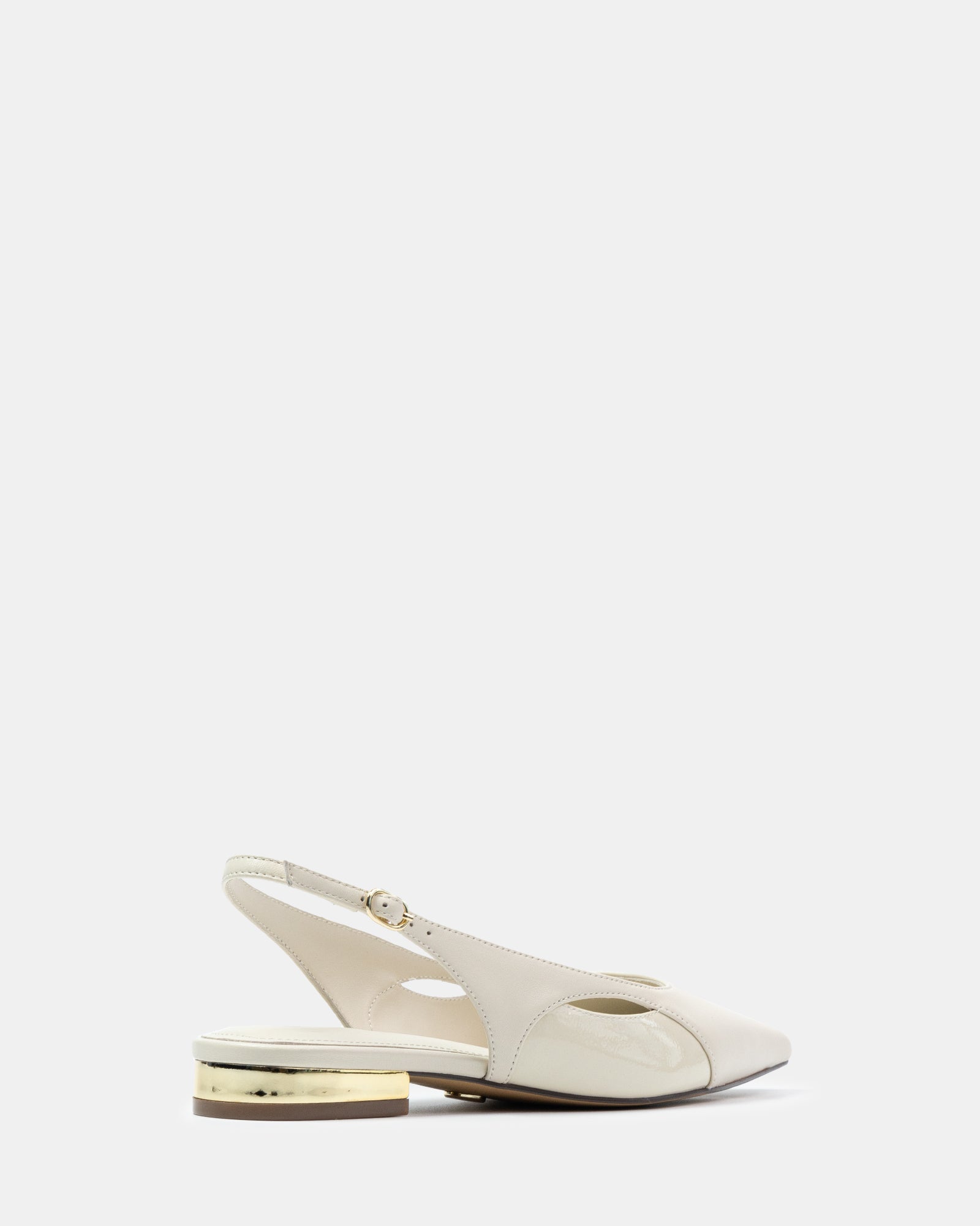 Margaret Vintage Ivory Leather Slingback