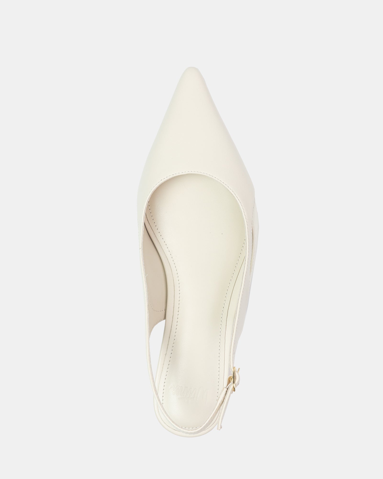 Margaret Vintage Ivory Leather Slingback