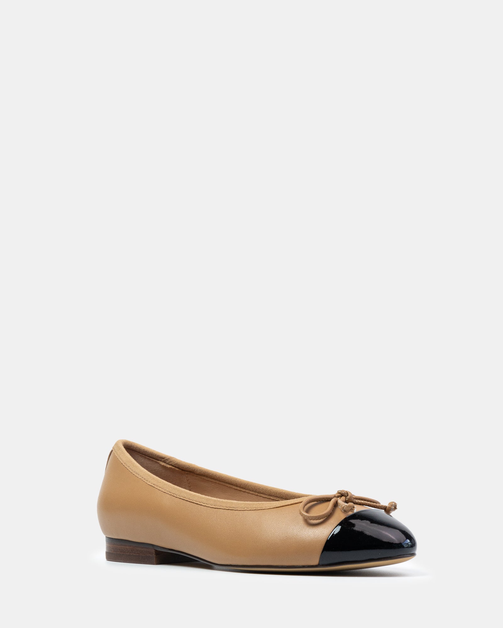 Avah Dark Sand Leather Ballet Flat