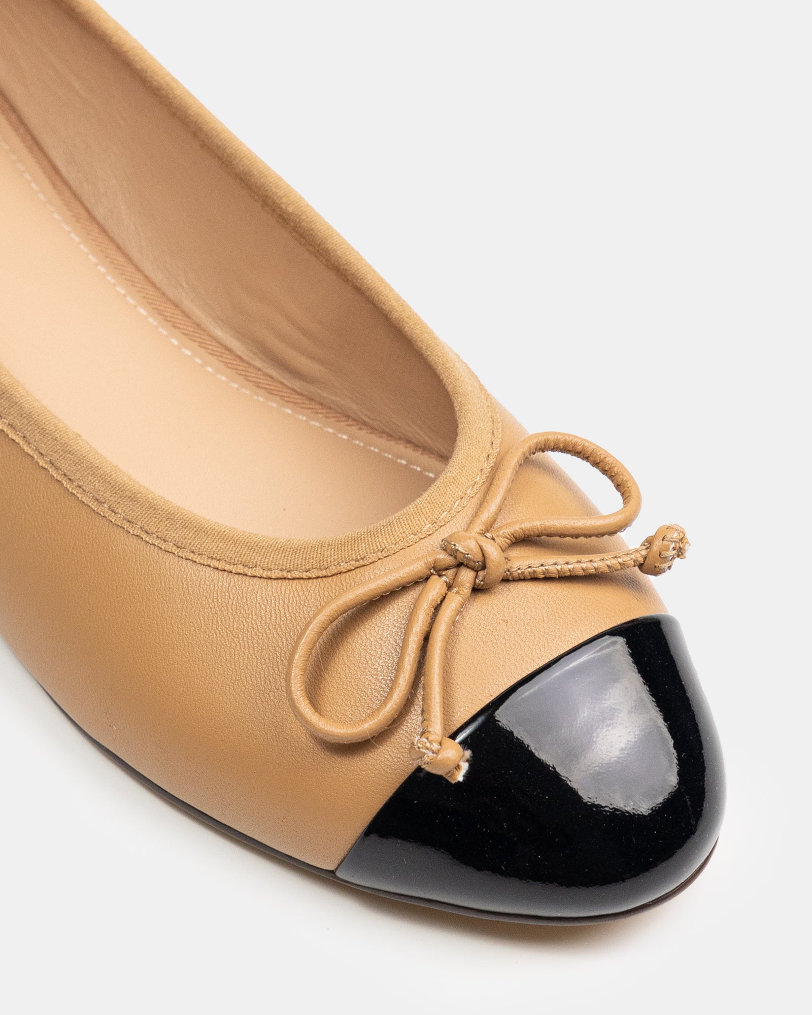 Avah Dark Sand Leather Ballet Flat
