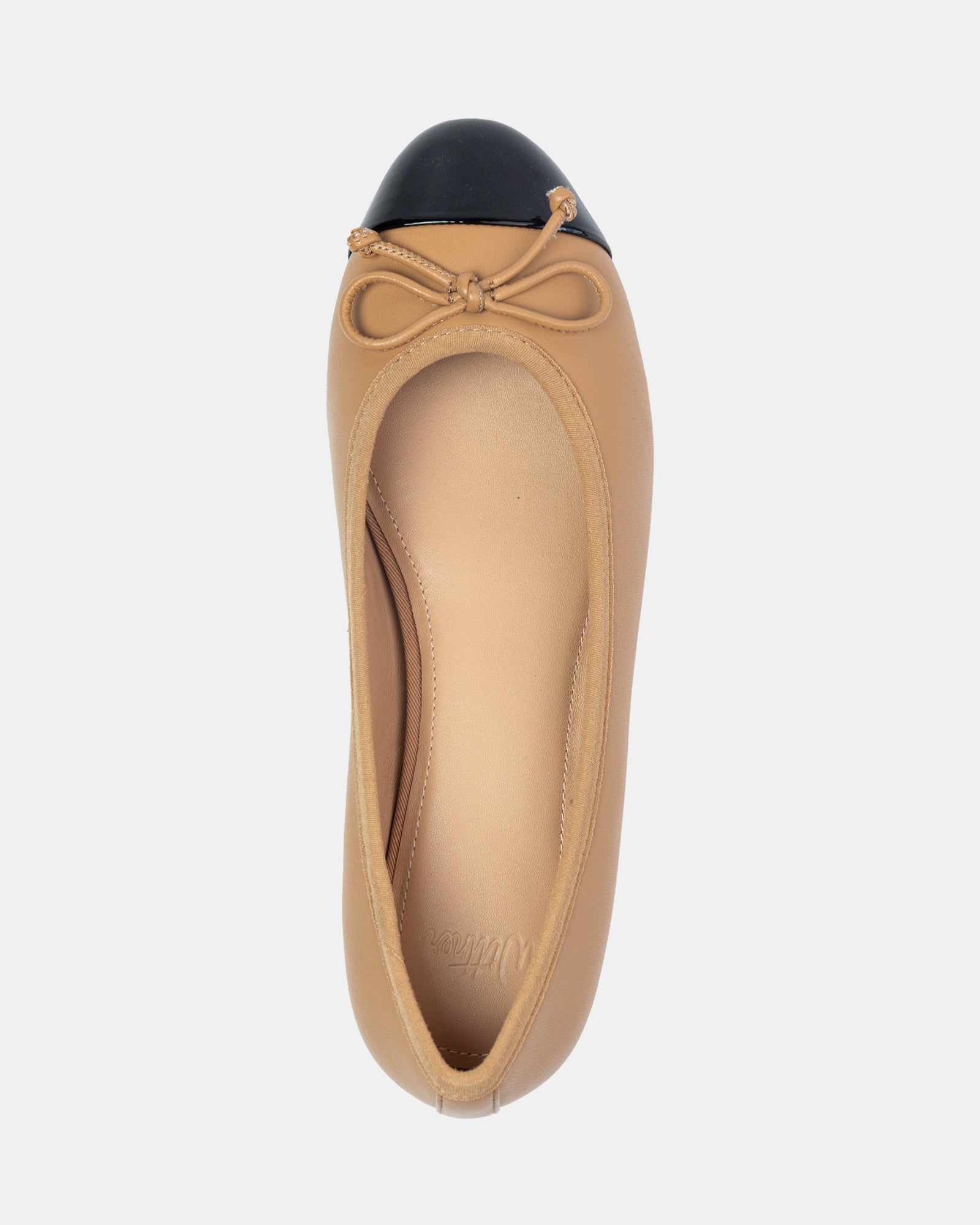 Avah Dark Sand Leather Ballet Flat
