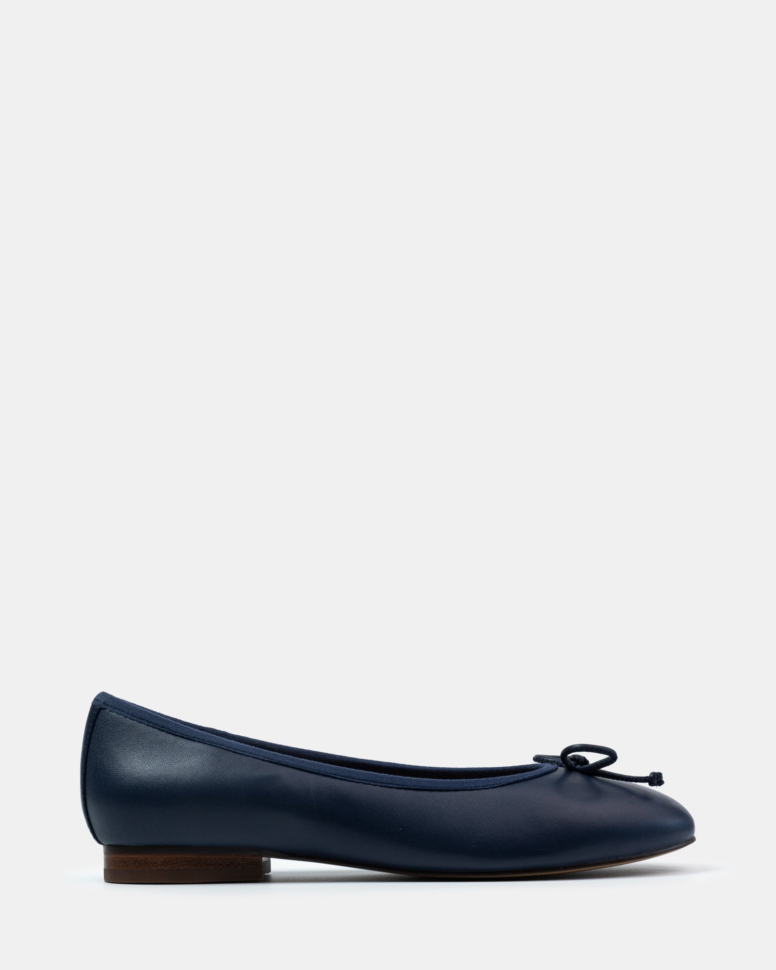 Alina Navy Leather Ballet Flat