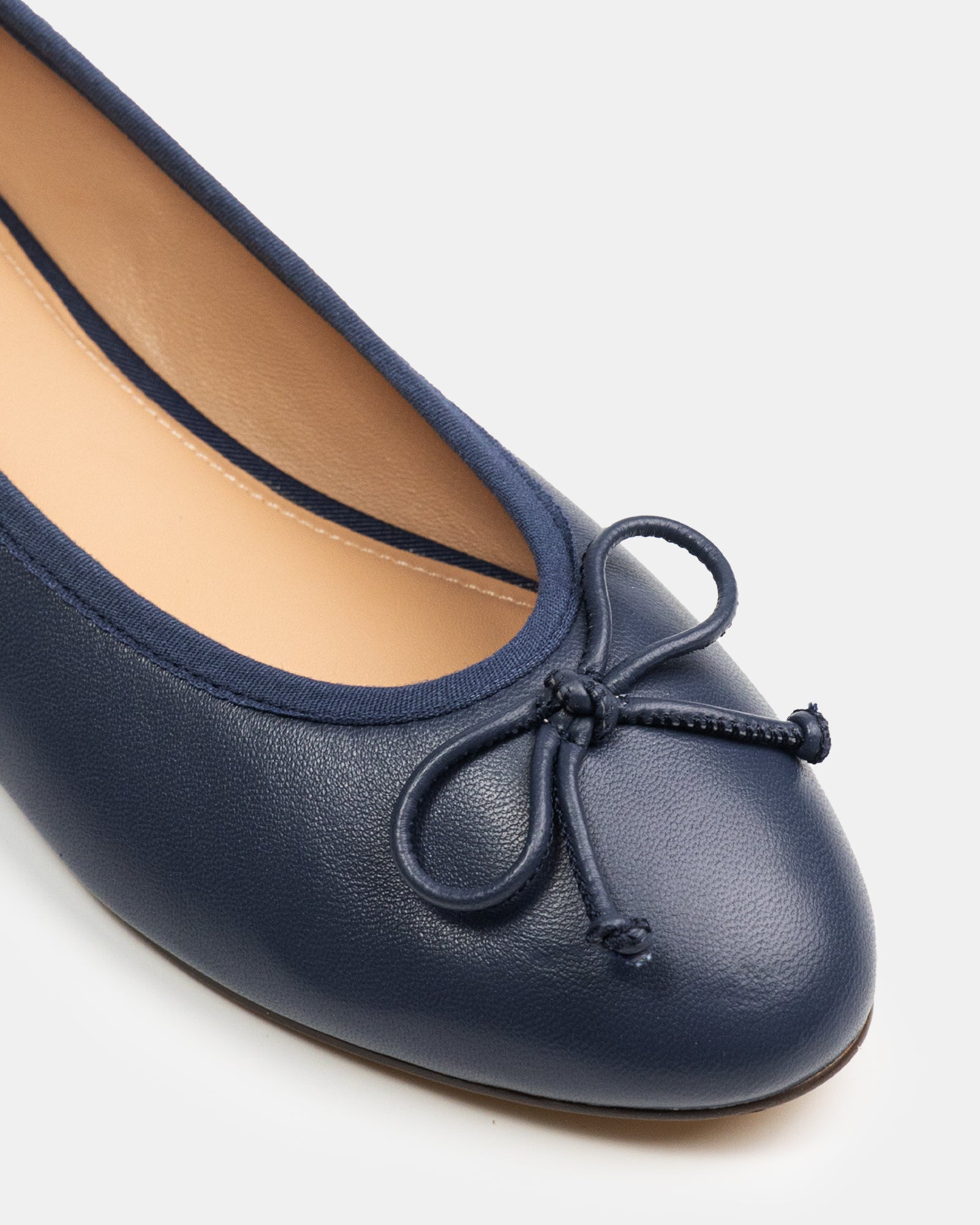 Alina Navy Leather Ballet Flat