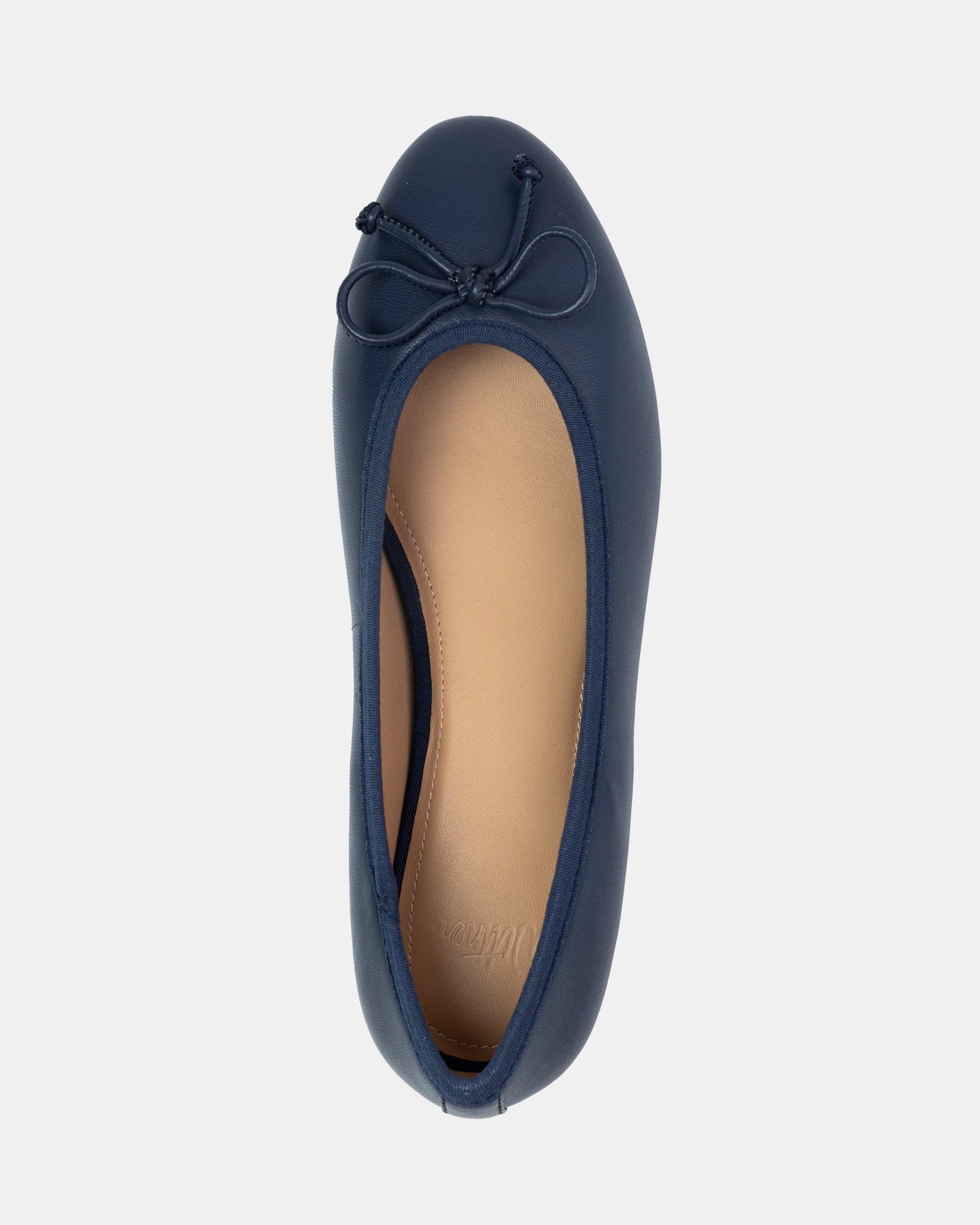 Alina Navy Leather Ballet Flat
