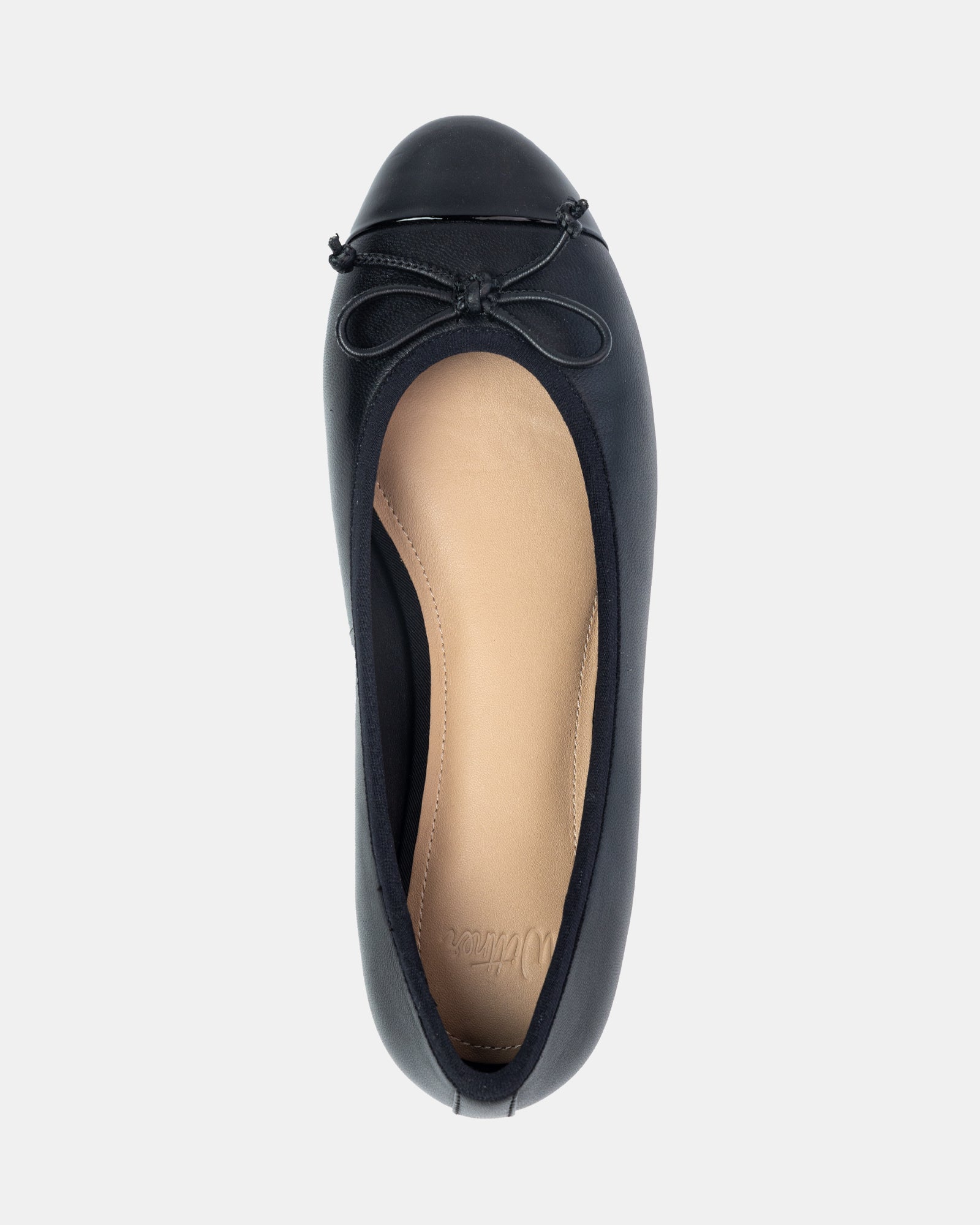Avah Black Premium Leather Ballet Flat