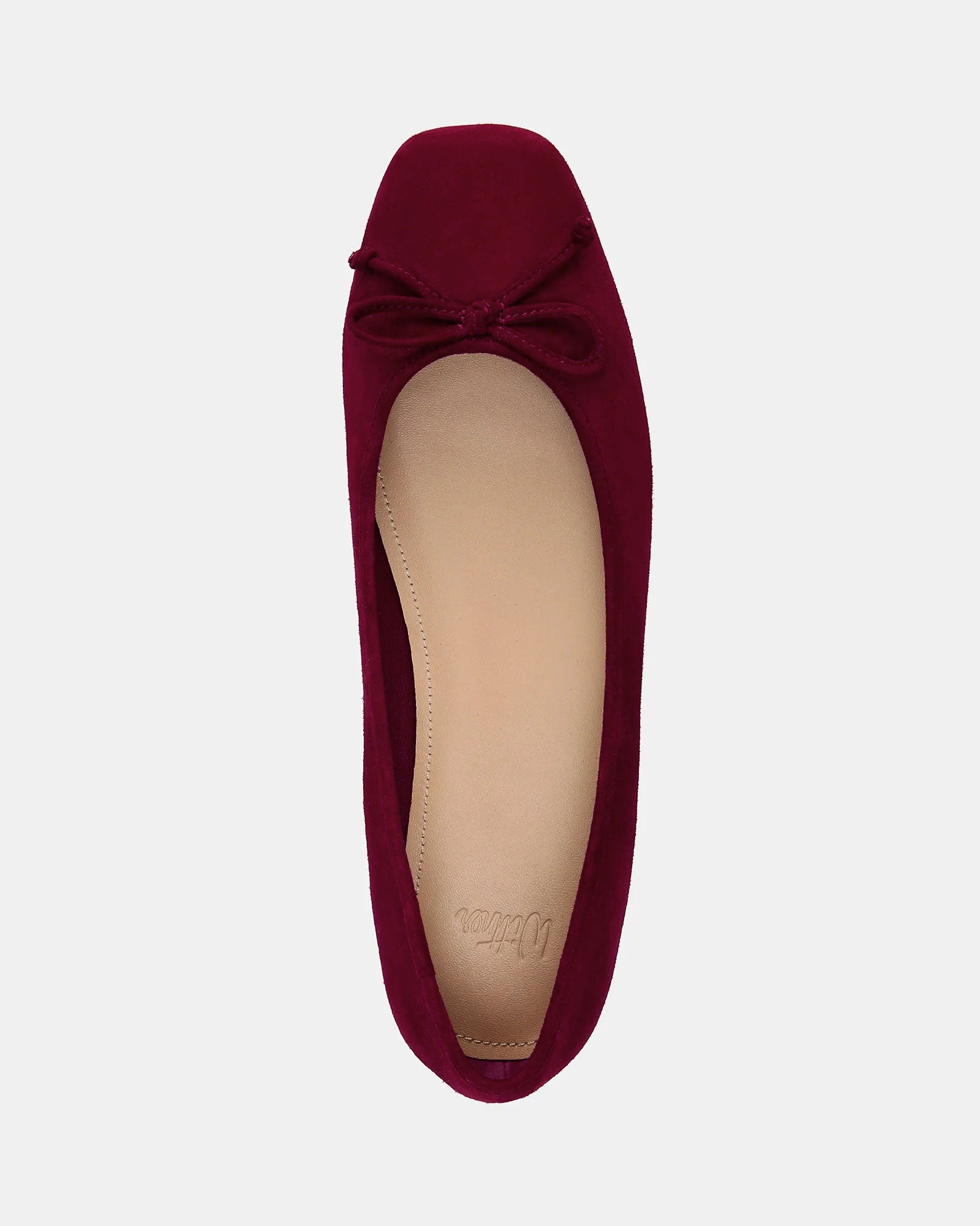 Armenia Berry Suede Leather Ballet Flat