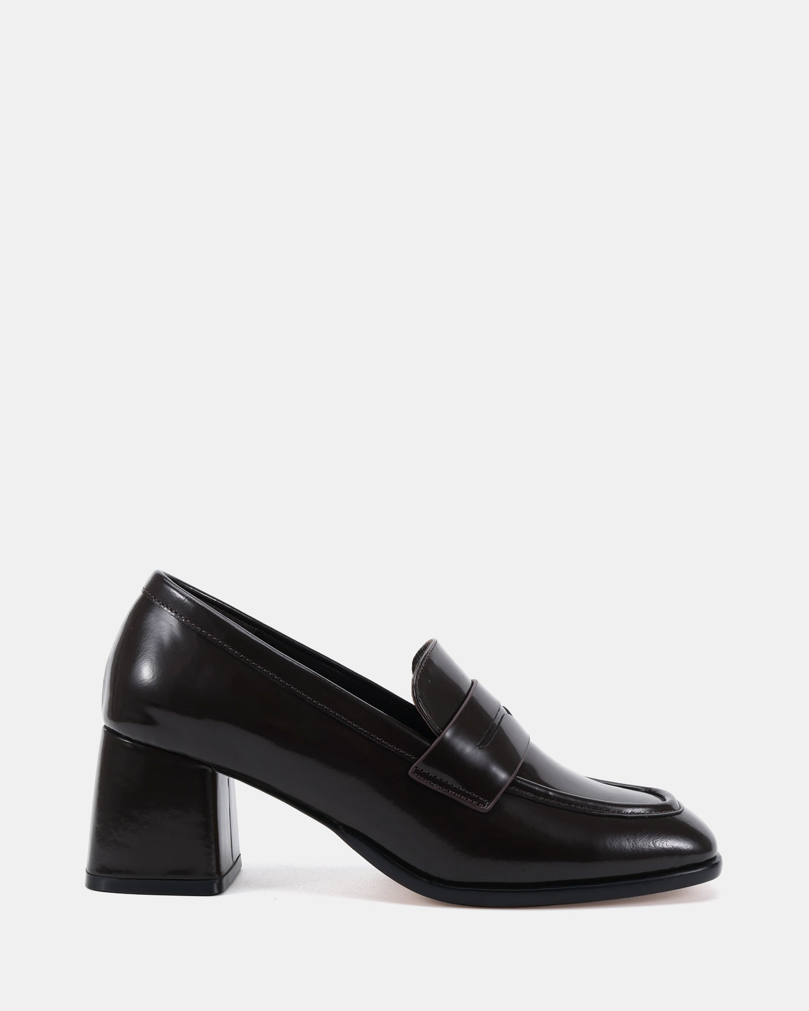 Kylie Espresso Leather Heeled Loafer