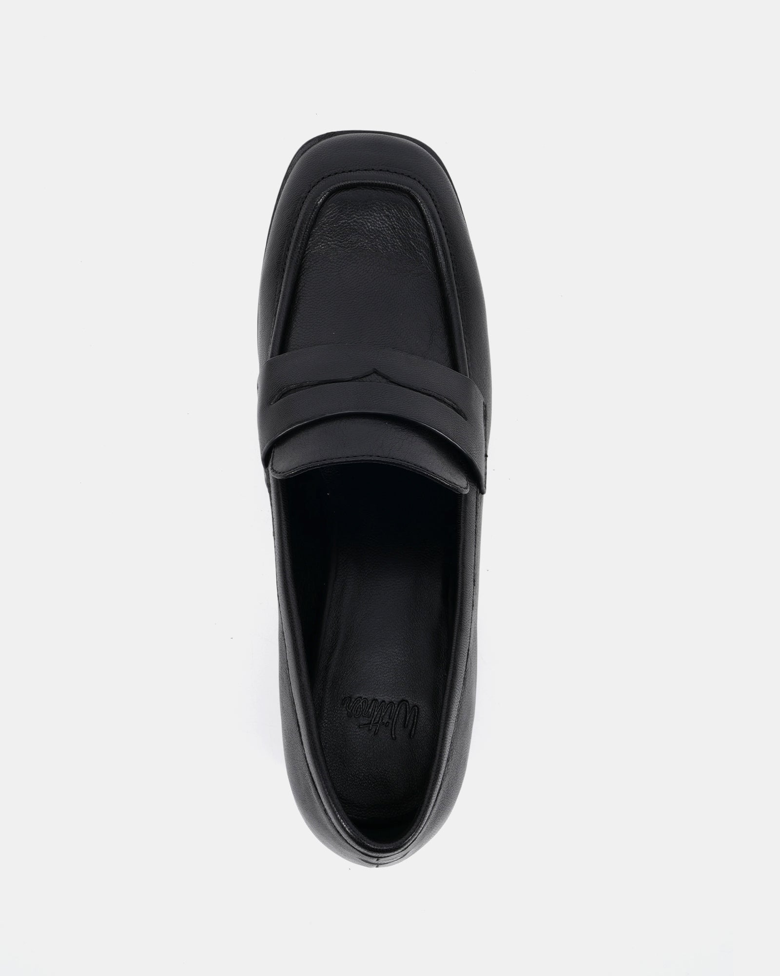 Kylie Black Leather Heeled Loafer