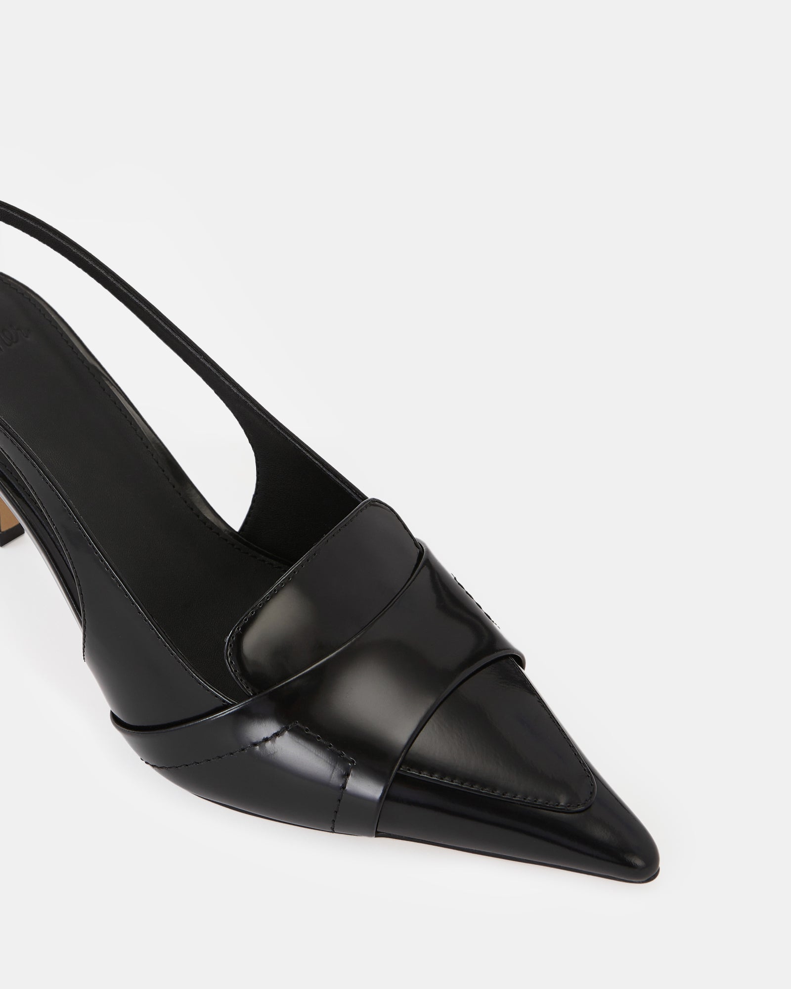 Luna Black Leather Slingback