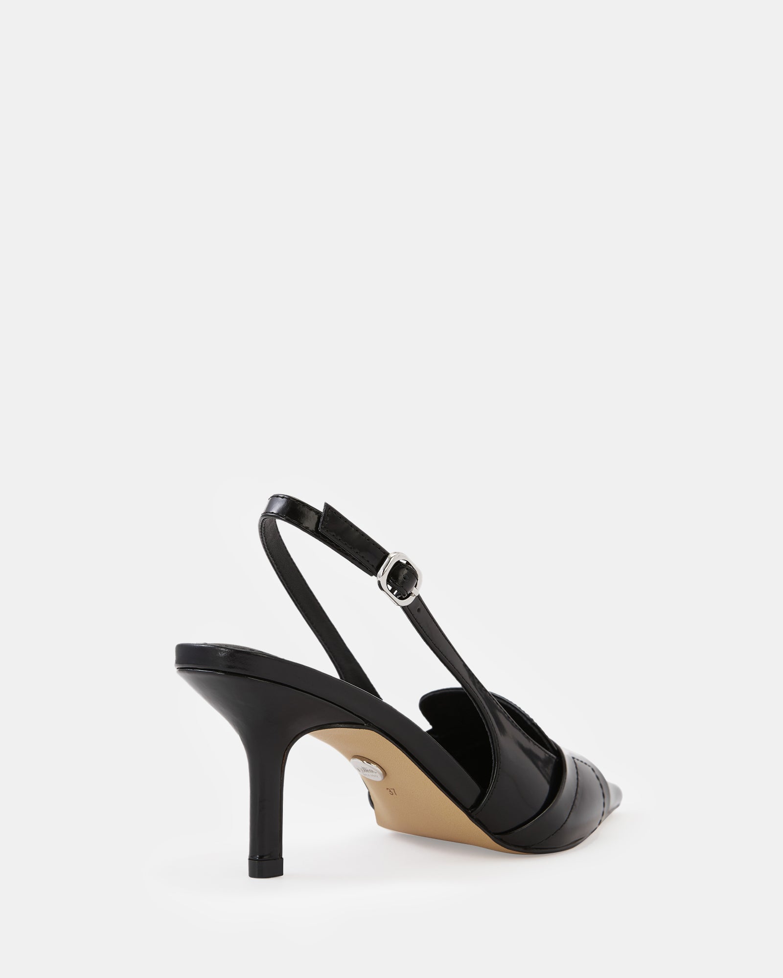 Luna Black Leather Slingback