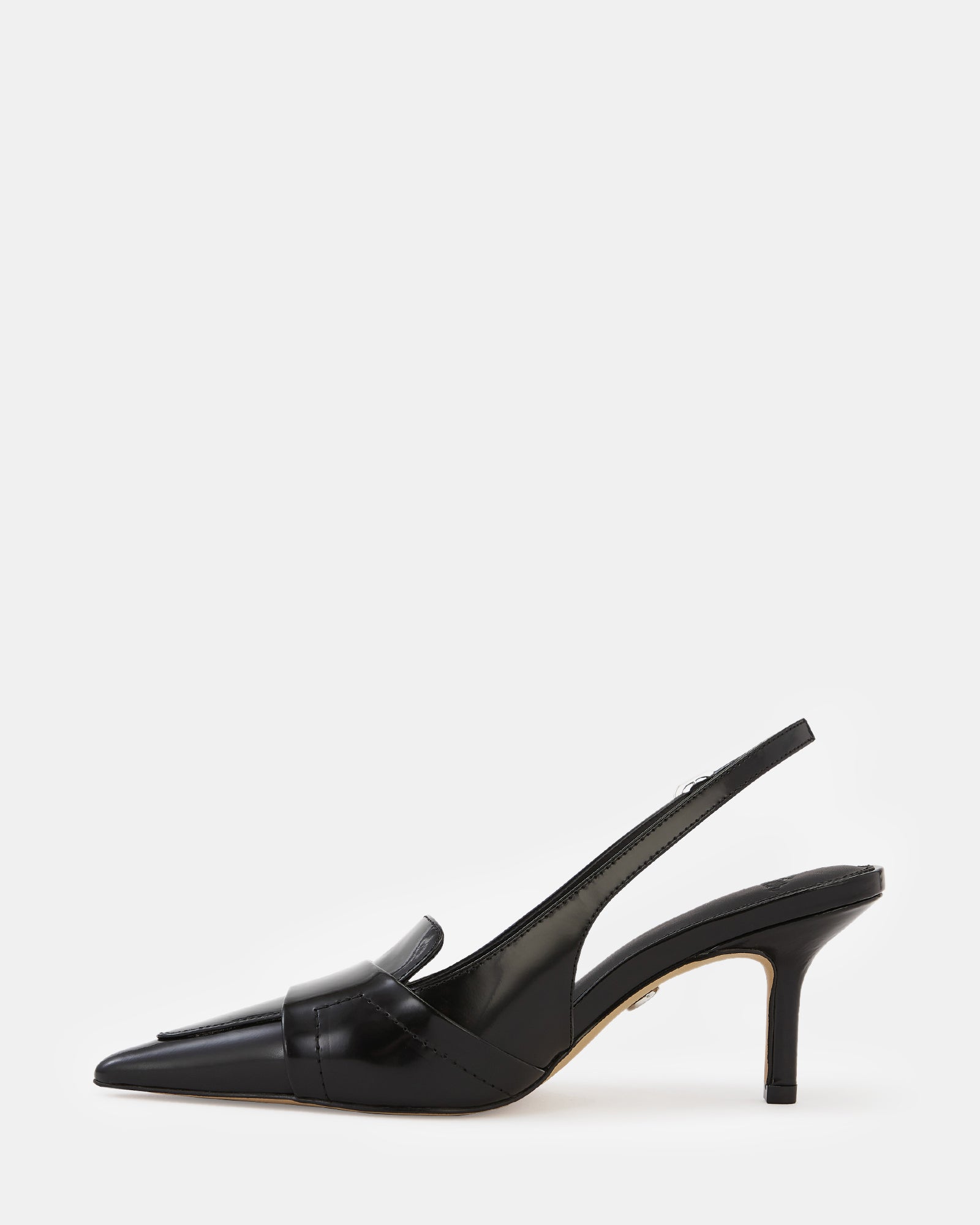 Luna Black Leather Slingback