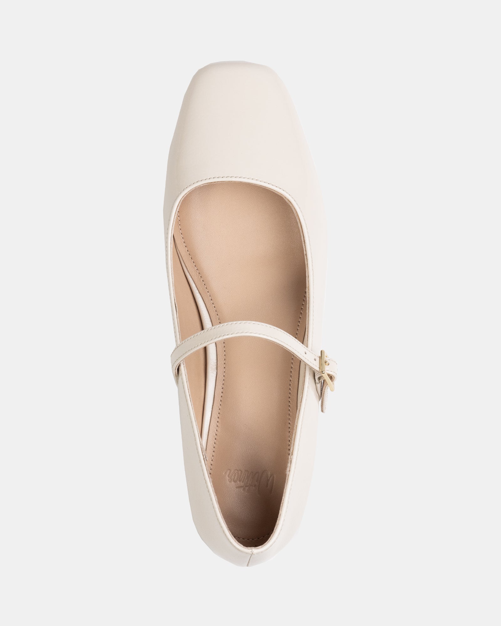 Aria Vintage Ivory Crinkle Patent Leather Mary Jane