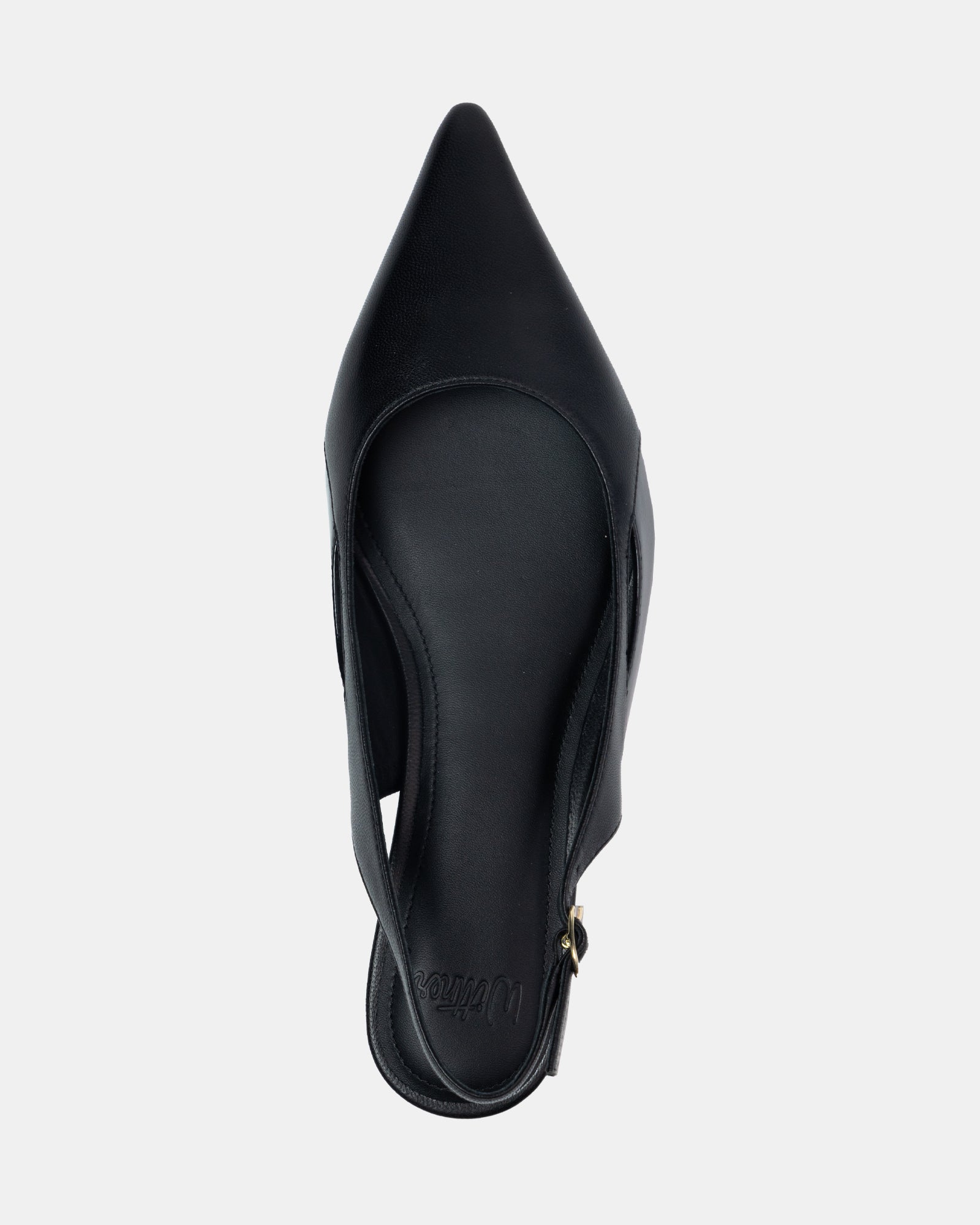 Margaret Black Leather Slingback
